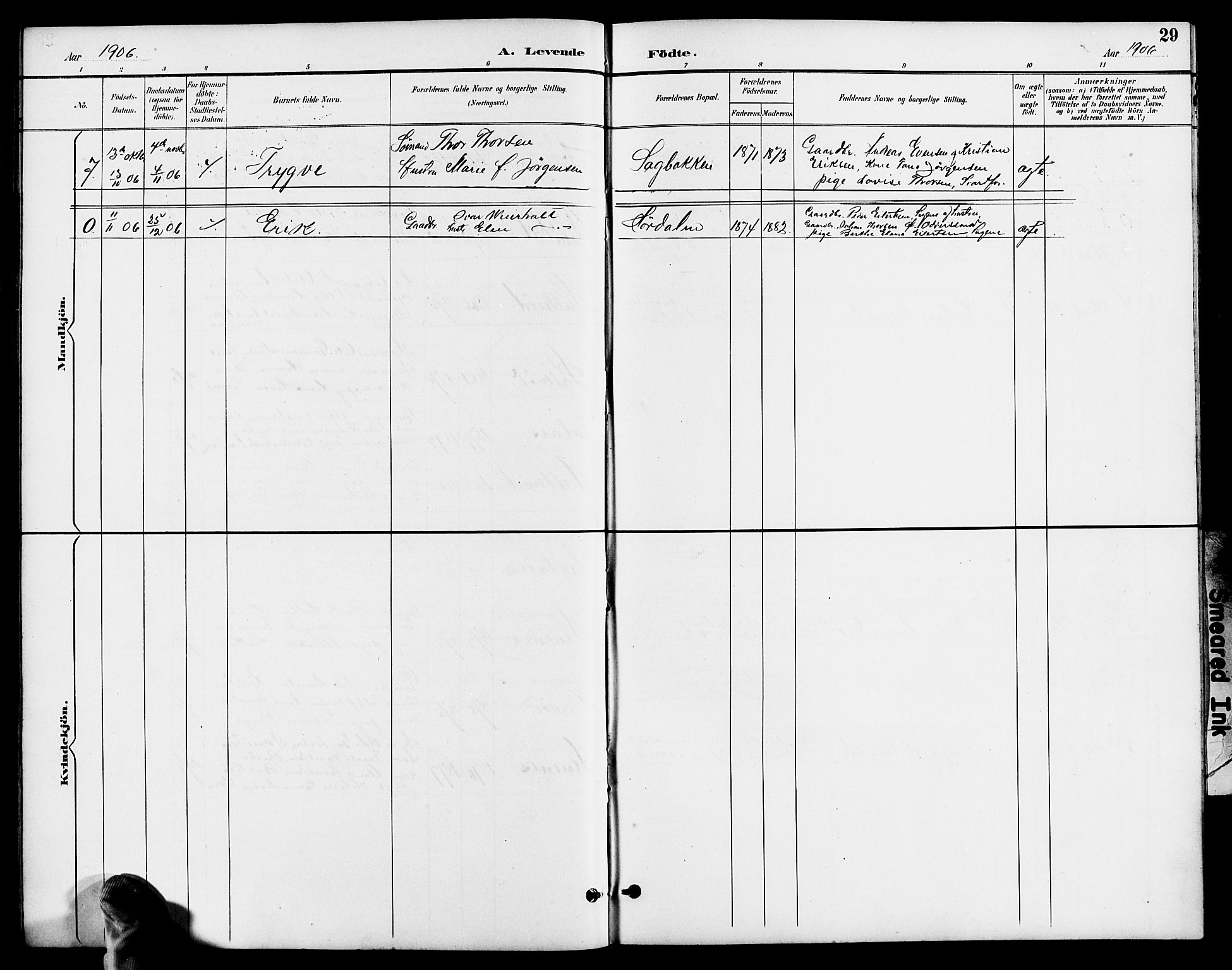 Austre Moland sokneprestkontor, SAK/1111-0001/F/Fb/Fbb/L0002: Parish register (copy) no. B 2, 1894-1918, p. 29