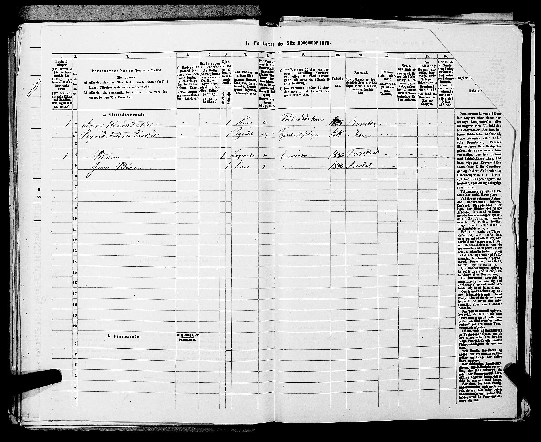 SAKO, 1875 census for 0814L Bamble/Bamble, 1875, p. 714