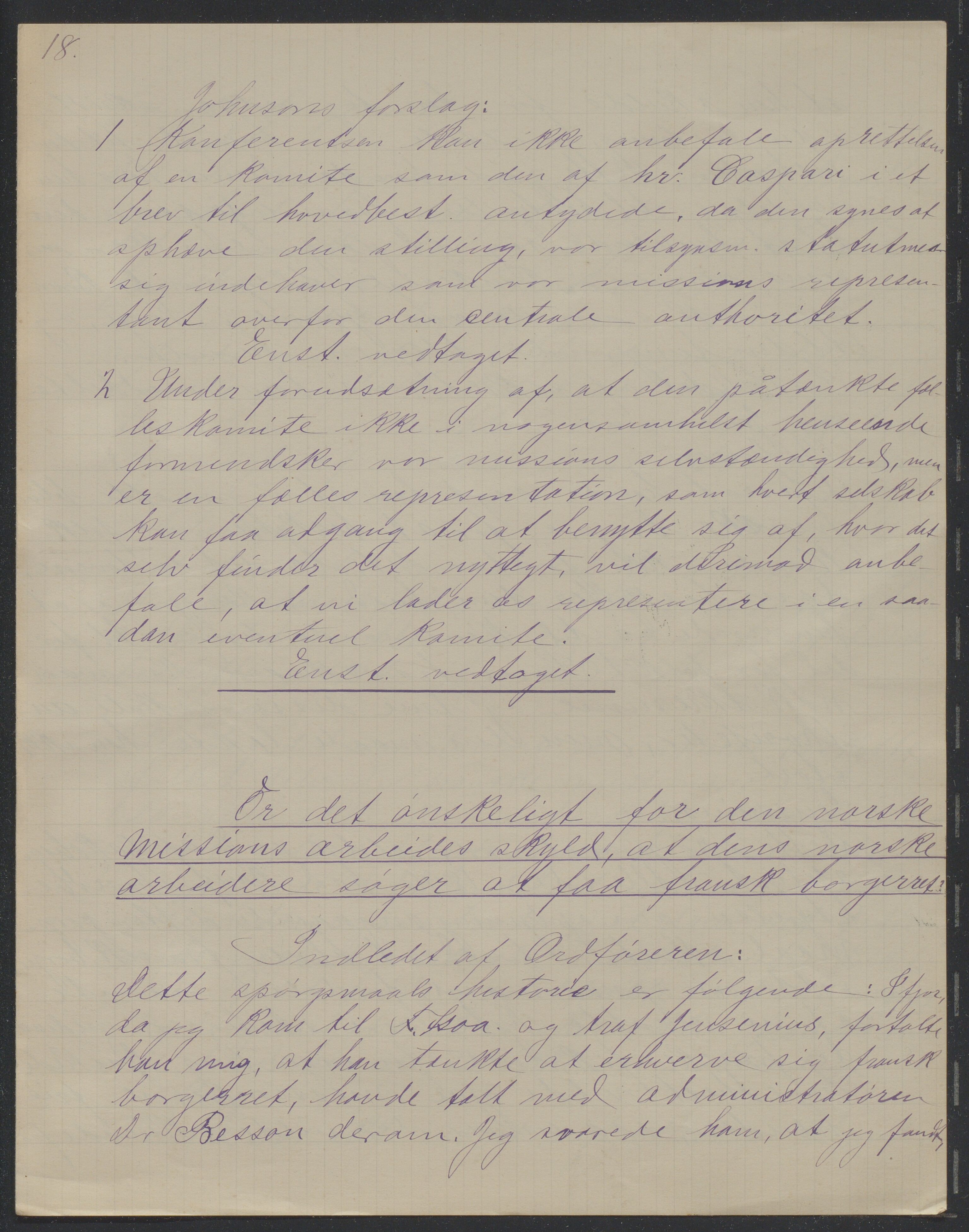 Det Norske Misjonsselskap - hovedadministrasjonen, VID/MA-A-1045/D/Da/Daa/L0043/0009: Konferansereferat og årsberetninger / Konferansereferat fra Madagaskar Innland, del I., 1900