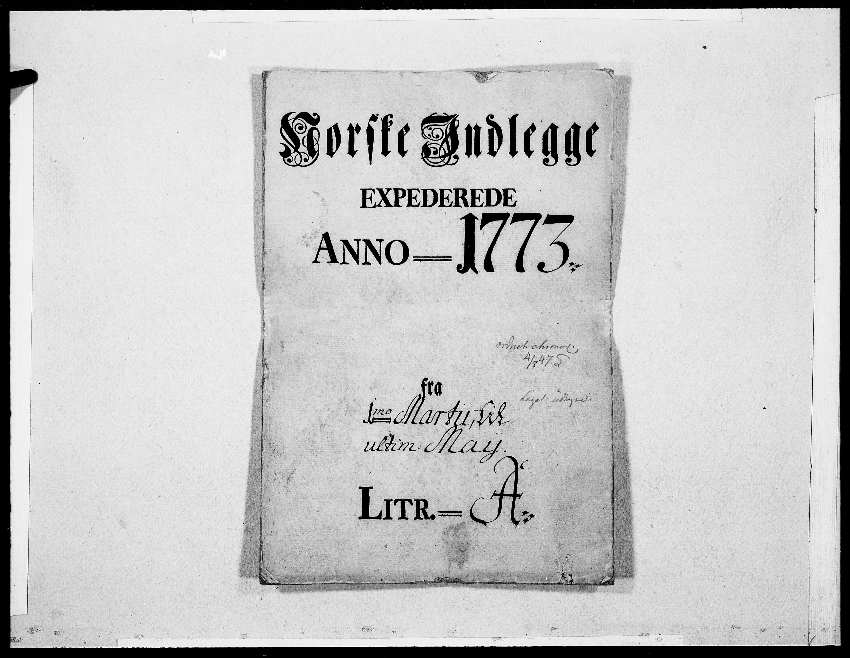 Danske Kanselli 1572-1799, AV/RA-EA-3023/F/Fc/Fcc/Fcca/L0208: Norske innlegg 1572-1799, 1773, p. 176