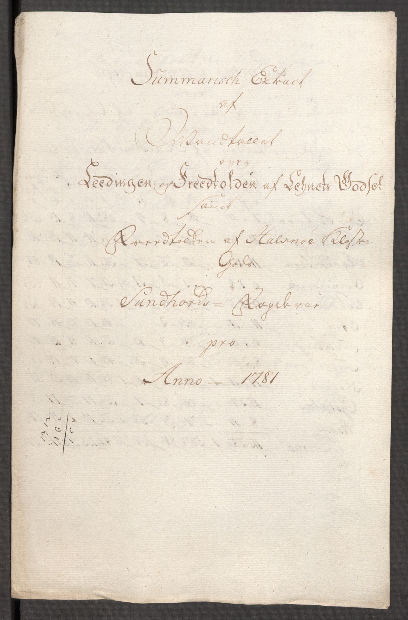 Rentekammeret inntil 1814, Reviderte regnskaper, Fogderegnskap, RA/EA-4092/R48/L3097: Fogderegnskap Sunnhordland og Hardanger, 1781, p. 119