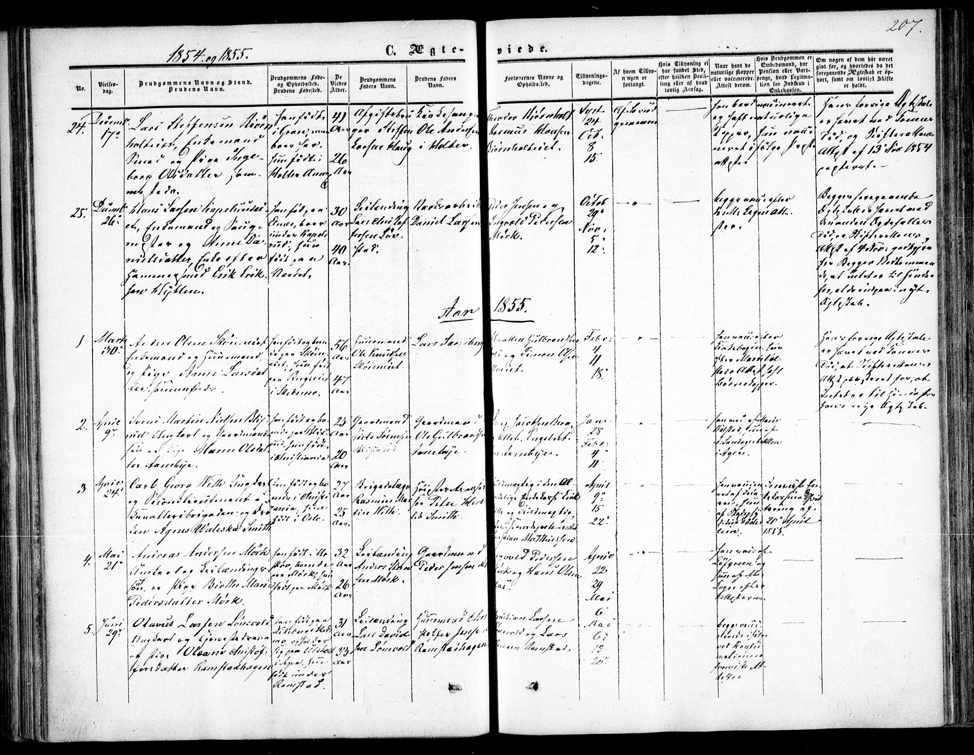 Nittedal prestekontor Kirkebøker, SAO/A-10365a/F/Fa/L0005: Parish register (official) no. I 5, 1850-1862, p. 207