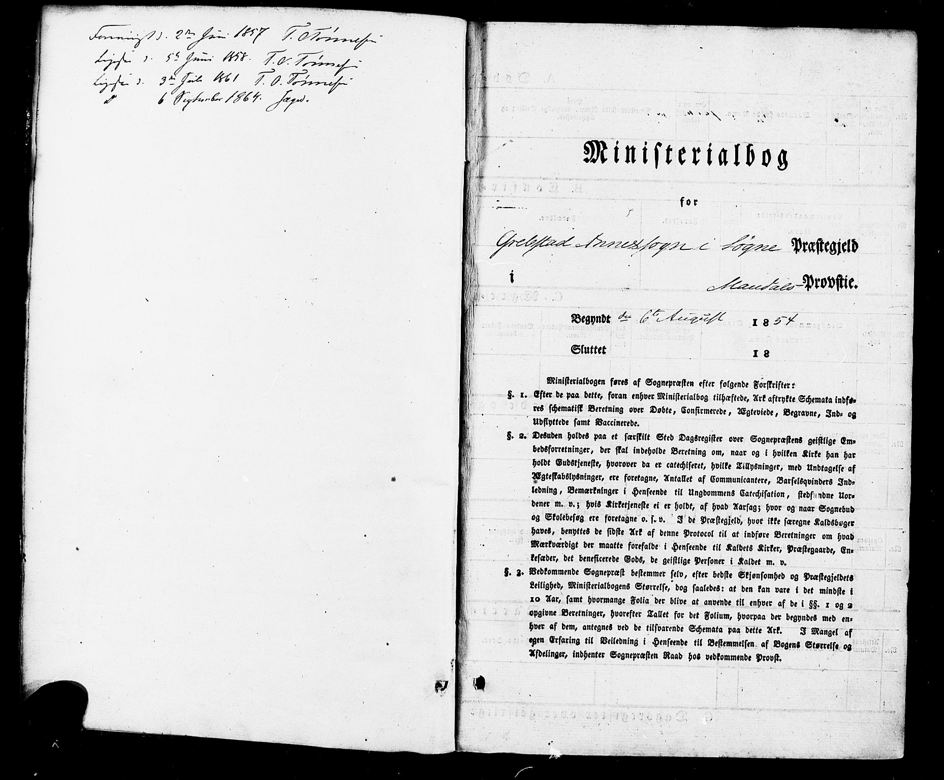 Søgne sokneprestkontor, SAK/1111-0037/F/Fa/Faa/L0002: Parish register (official) no. A 2, 1854-1882