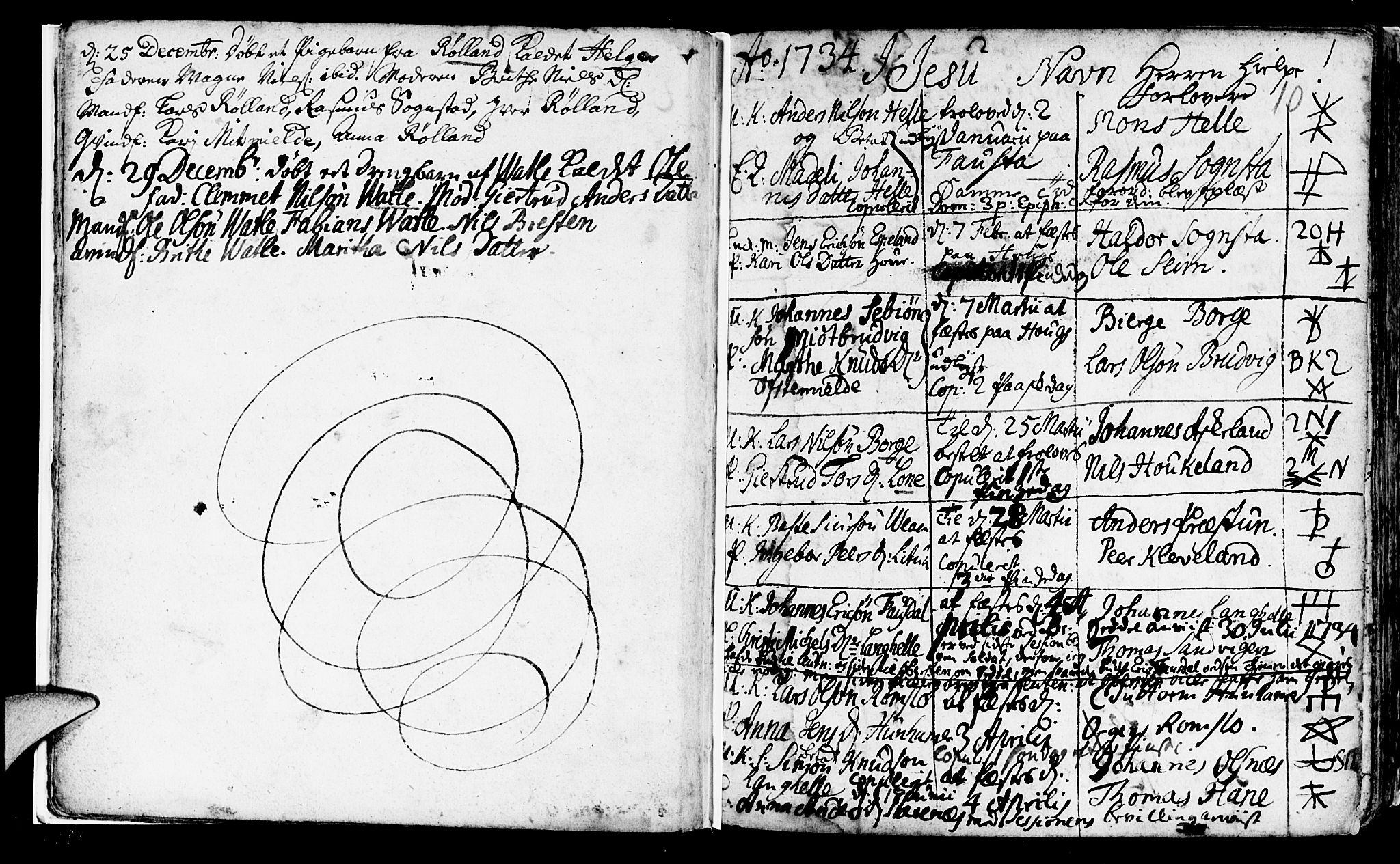 Haus sokneprestembete, SAB/A-75601/H/Haa: Parish register (official) no. A 5, 1733-1747, p. 10