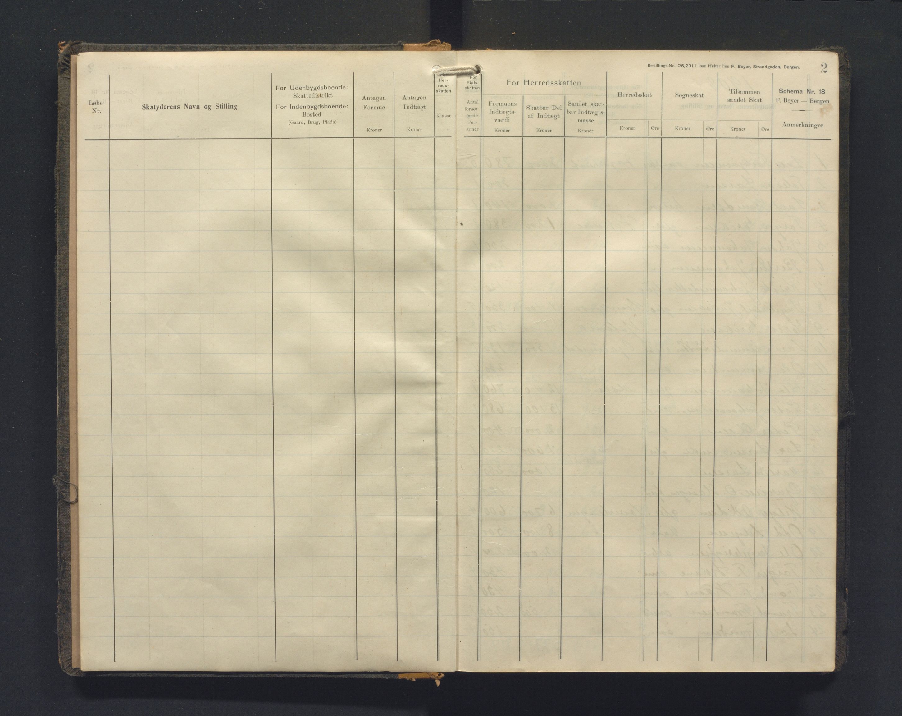 Jondal kommune. Likningskommisjonen, IKAH/1227-142/F/Fa/L0006: protokoll, 1908-1913