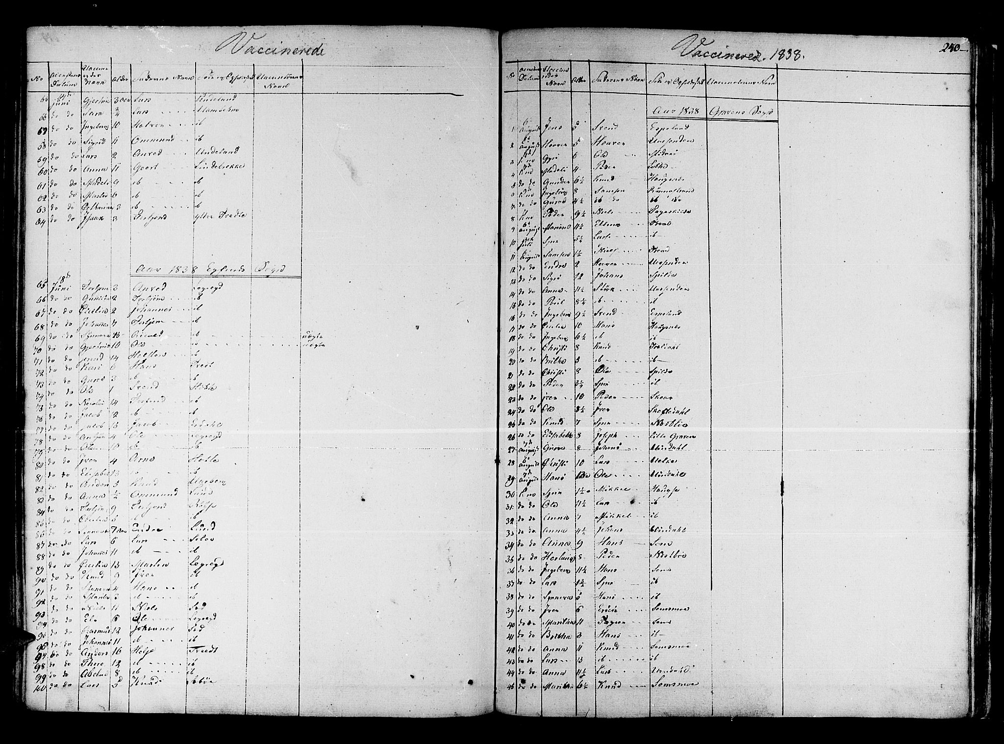 Ulvik sokneprestembete, SAB/A-78801/H/Haa: Parish register (official) no. A 11, 1793-1838, p. 250