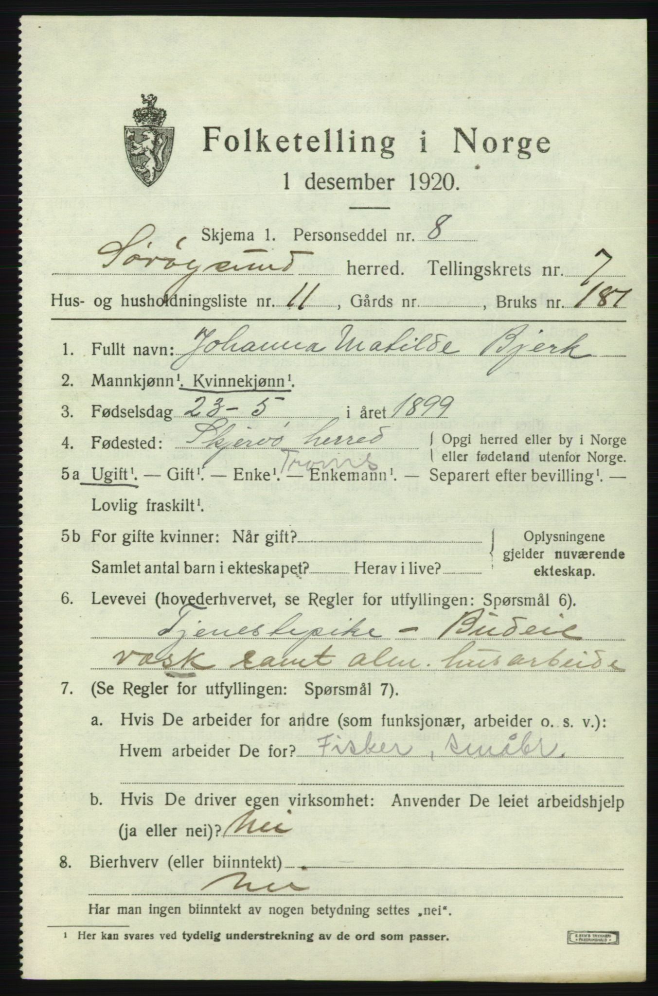 SATØ, 1920 census for Sørøysund rural district, 1920, p. 2962