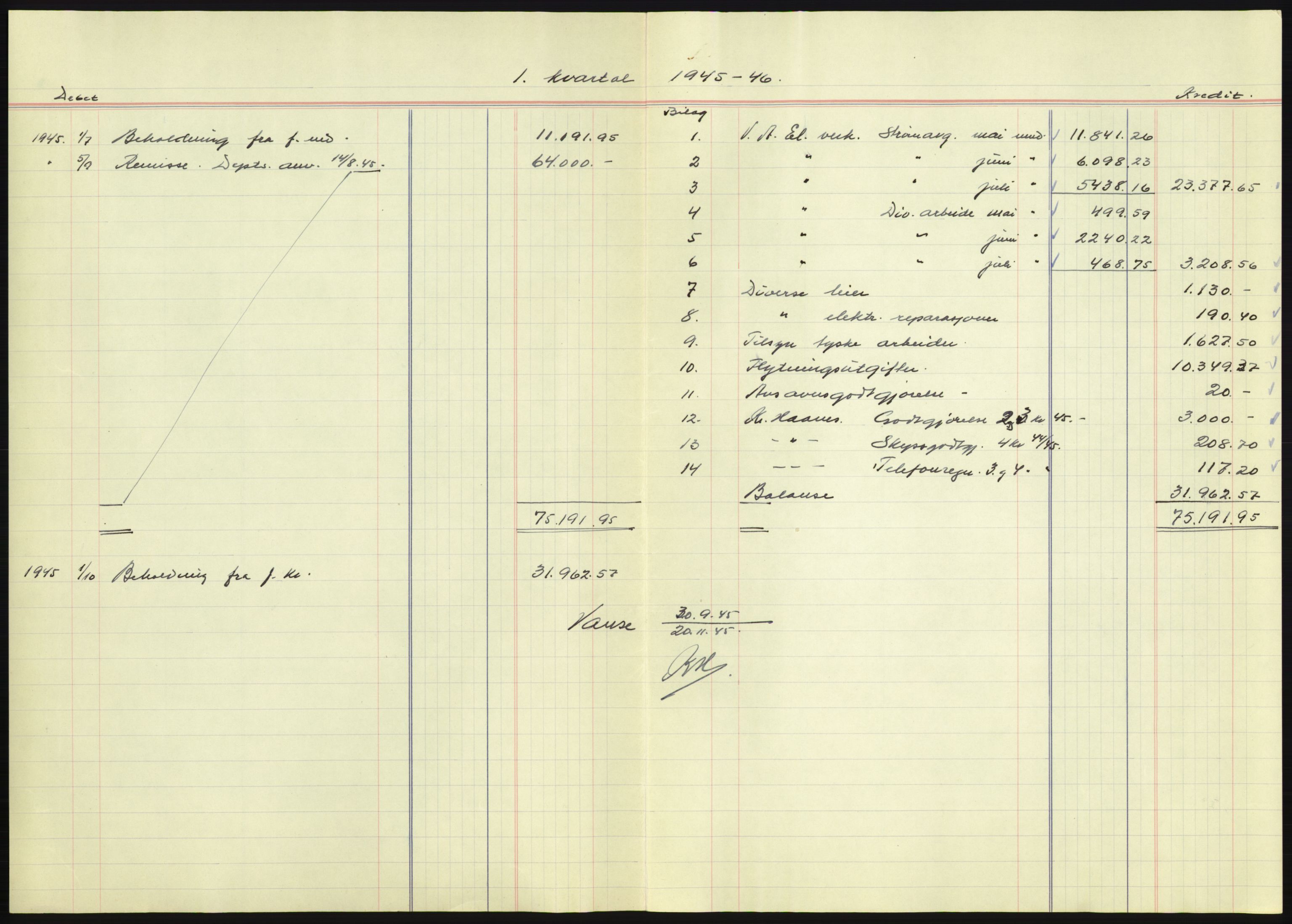 Forsvarsdepartementet, 10. kontor / Oppgjørskontoret, AV/RA-RAFA-1225/D/Db/L0180: Lista oppgjørskontor, 1942-1952, p. 74
