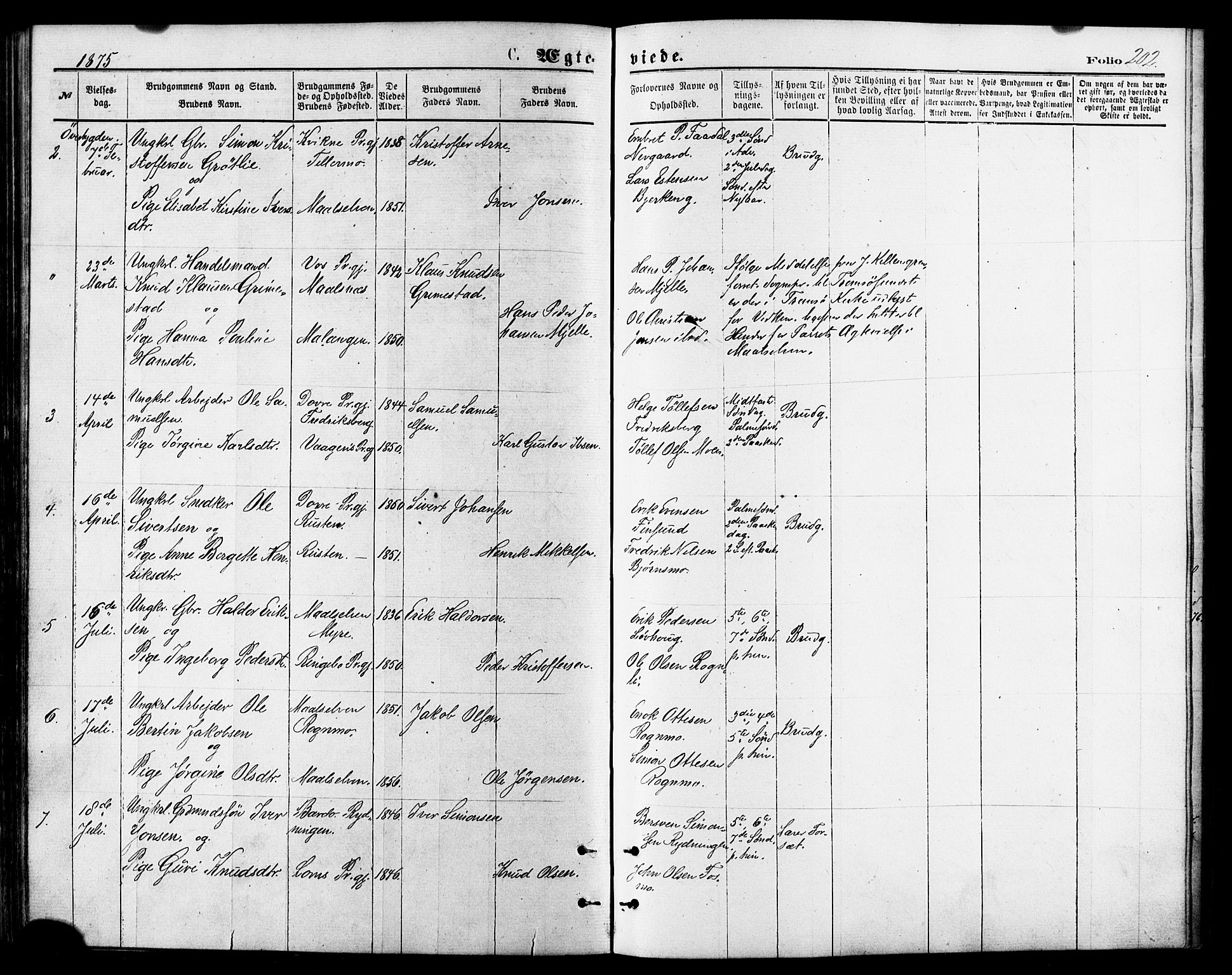 Målselv sokneprestembete, SATØ/S-1311/G/Ga/Gaa/L0005kirke: Parish register (official) no. 5, 1872-1884, p. 202