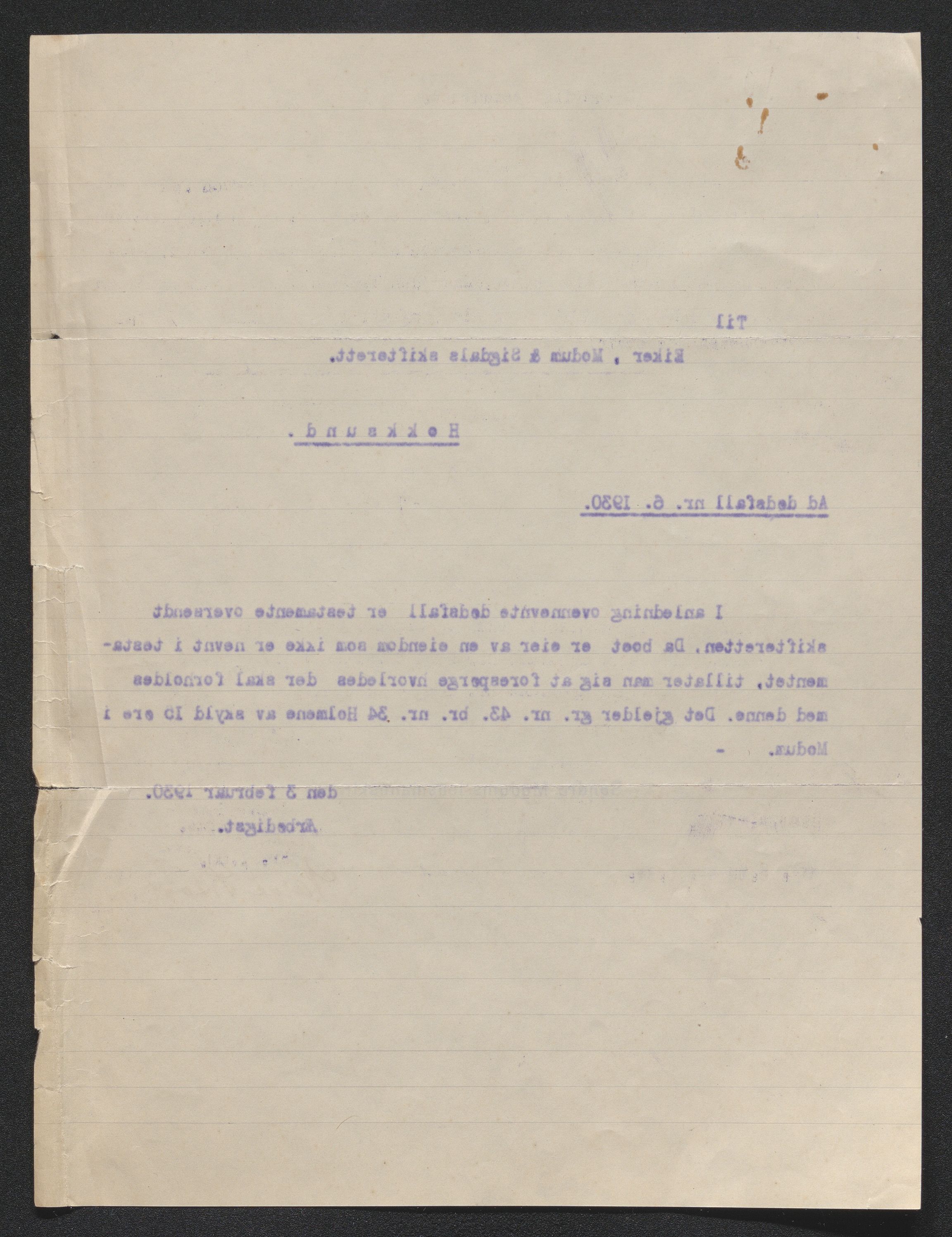 Eiker, Modum og Sigdal sorenskriveri, AV/SAKO-A-123/H/Ha/Hab/L0046: Dødsfallsmeldinger, 1930-1931, p. 47