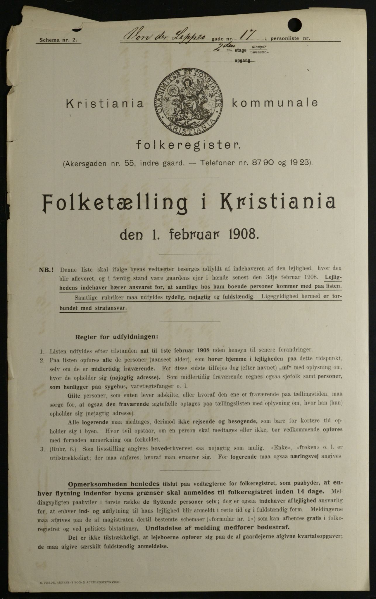 OBA, Municipal Census 1908 for Kristiania, 1908, p. 112573