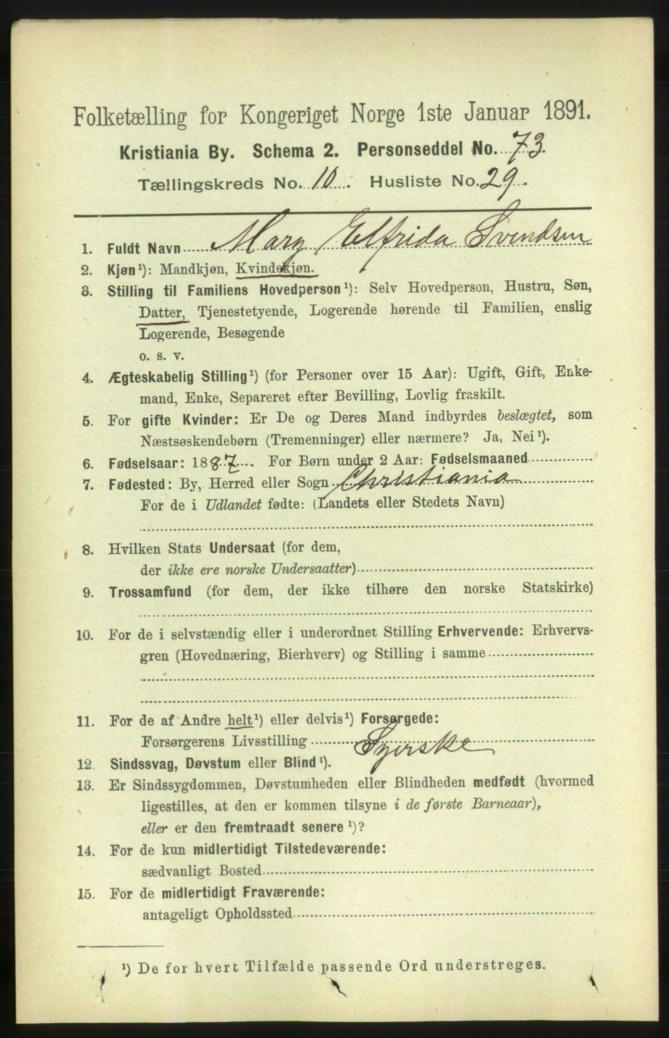 RA, 1891 census for 0301 Kristiania, 1891, p. 4791