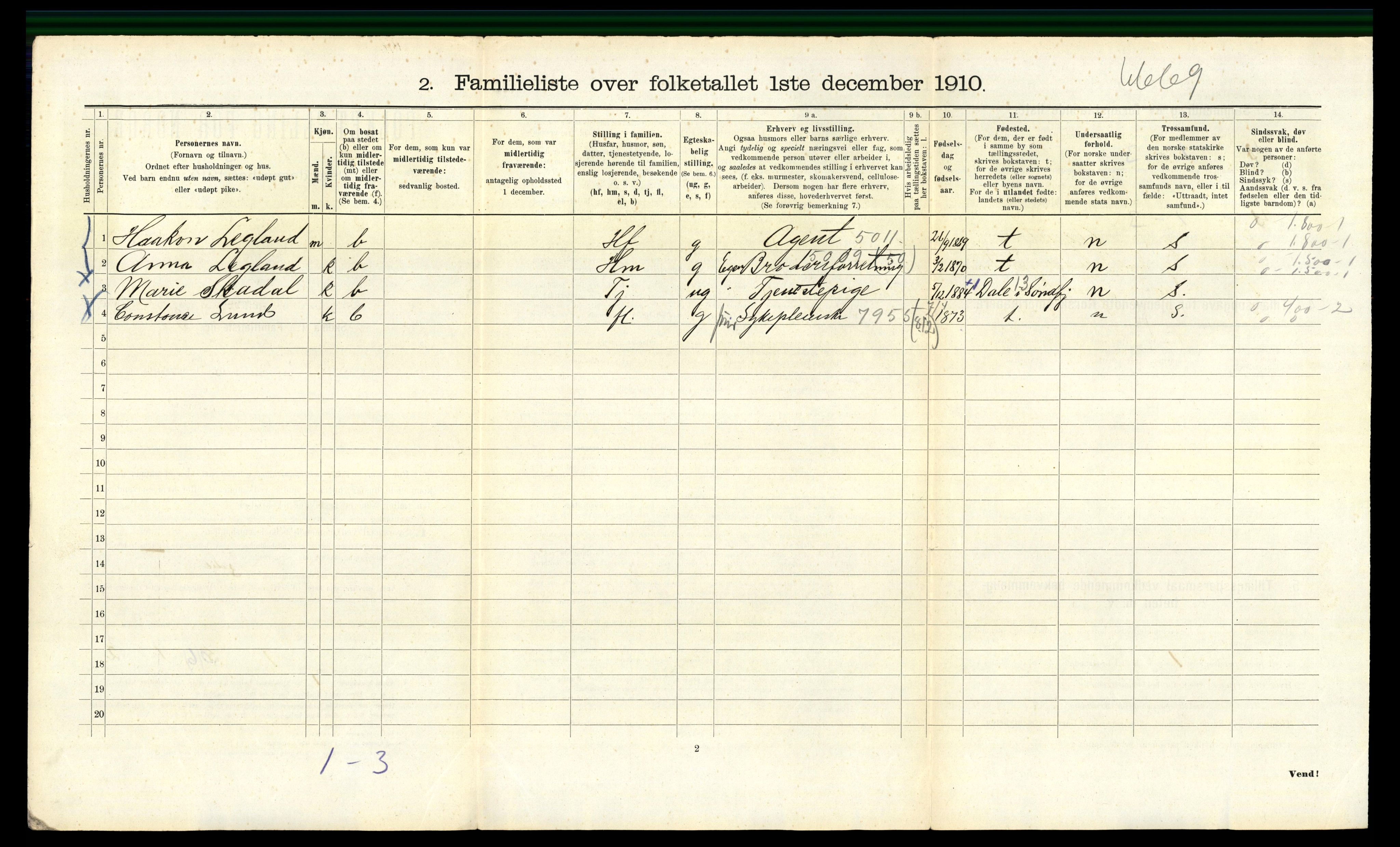 RA, 1910 census for Bergen, 1910, p. 20334