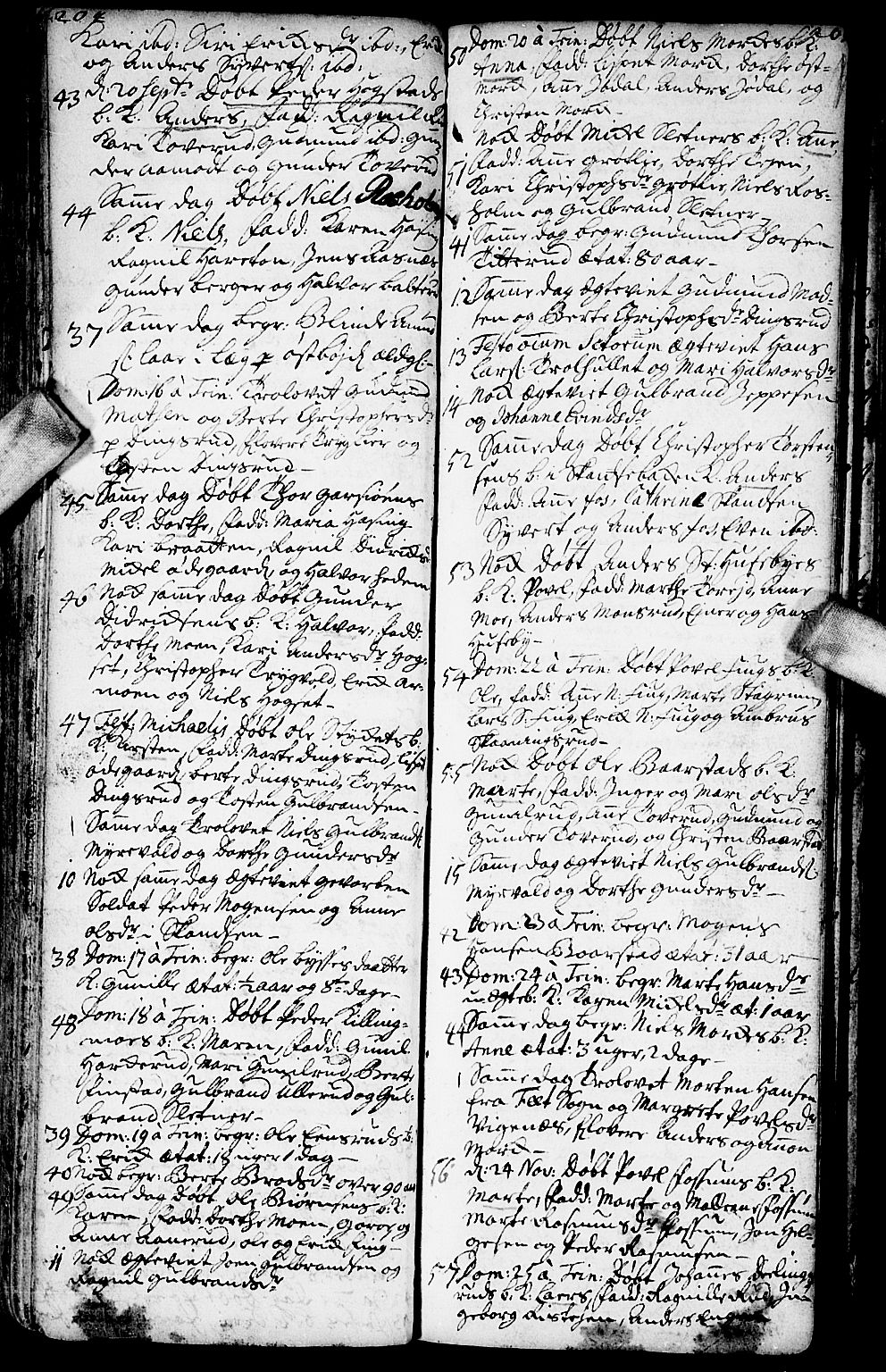 Aurskog prestekontor Kirkebøker, SAO/A-10304a/F/Fa/L0001: Parish register (official) no. I 1, 1707-1735, p. 204-205