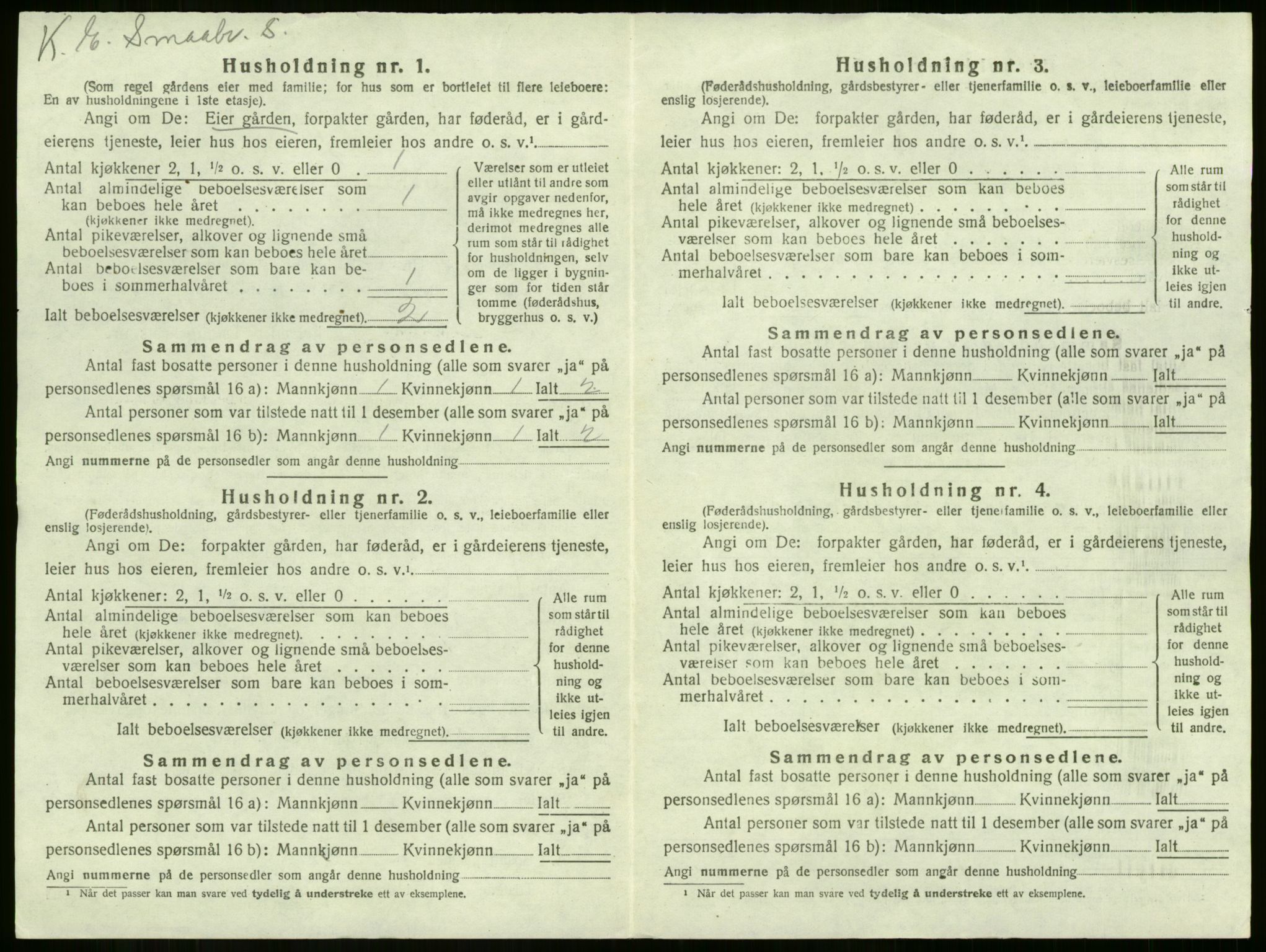 SAKO, 1920 census for Sem, 1920, p. 1450