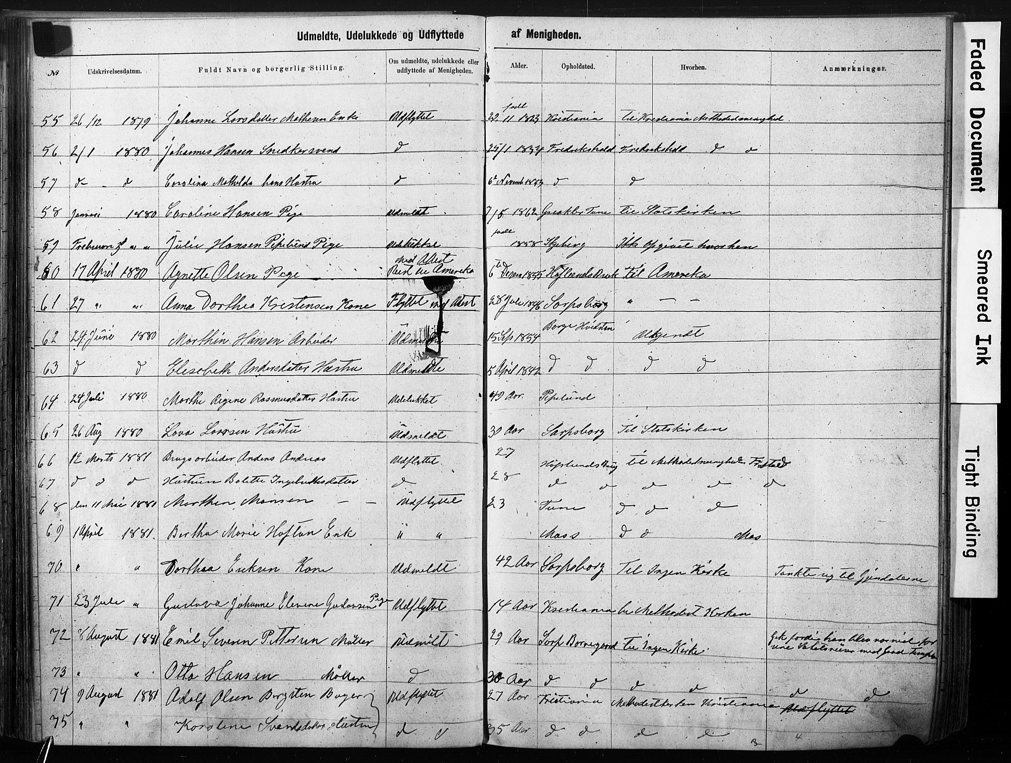 Sarpsborg metodistkirke, SAO/PAO-0233/A/L0003: Dissenter register no. 3, 1856-1893