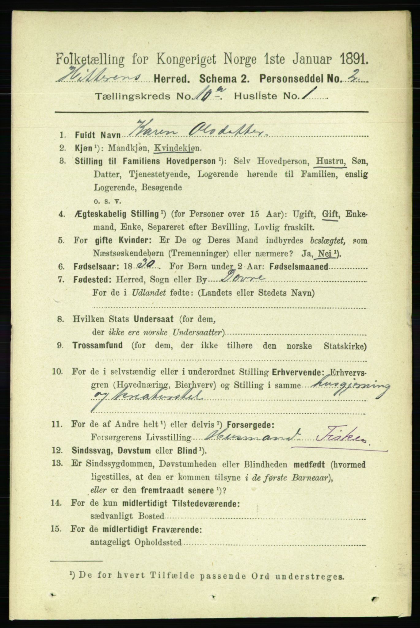 RA, 1891 census for 1617 Hitra, 1891, p. 2226