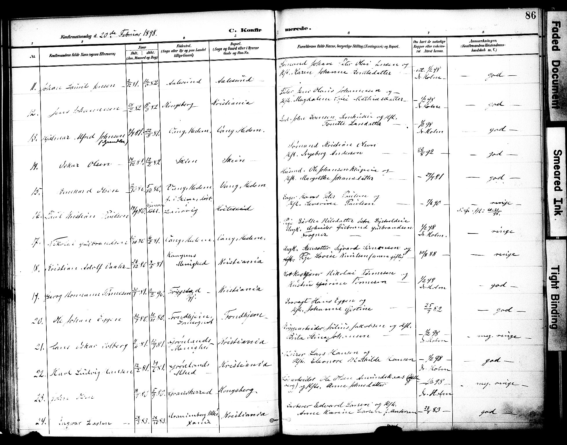 Nes prestekontor, Hedmark, AV/SAH-PREST-020/K/Ka/L0010: Parish register (official) no. 10, 1887-1905, p. 86