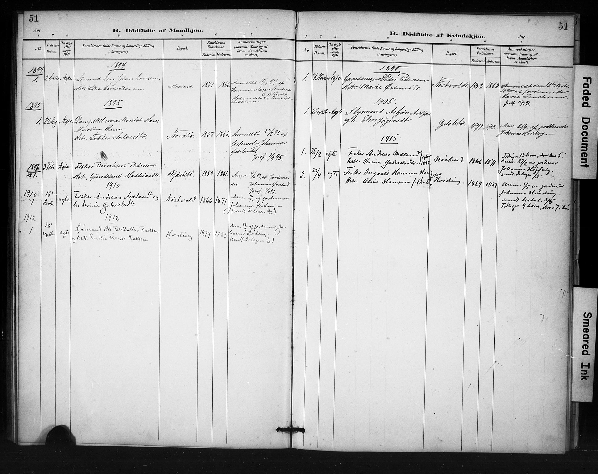Rennesøy sokneprestkontor, SAST/A -101827/H/Ha/Haa/L0013: Parish register (official) no. A 12, 1888-1916, p. 51