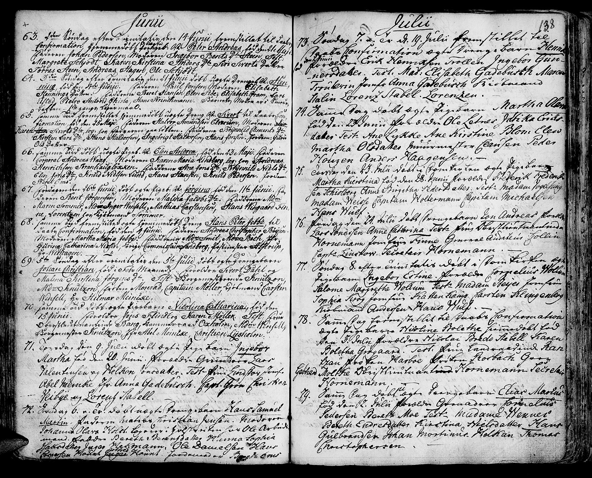 Ministerialprotokoller, klokkerbøker og fødselsregistre - Sør-Trøndelag, SAT/A-1456/601/L0039: Parish register (official) no. 601A07, 1770-1819, p. 138