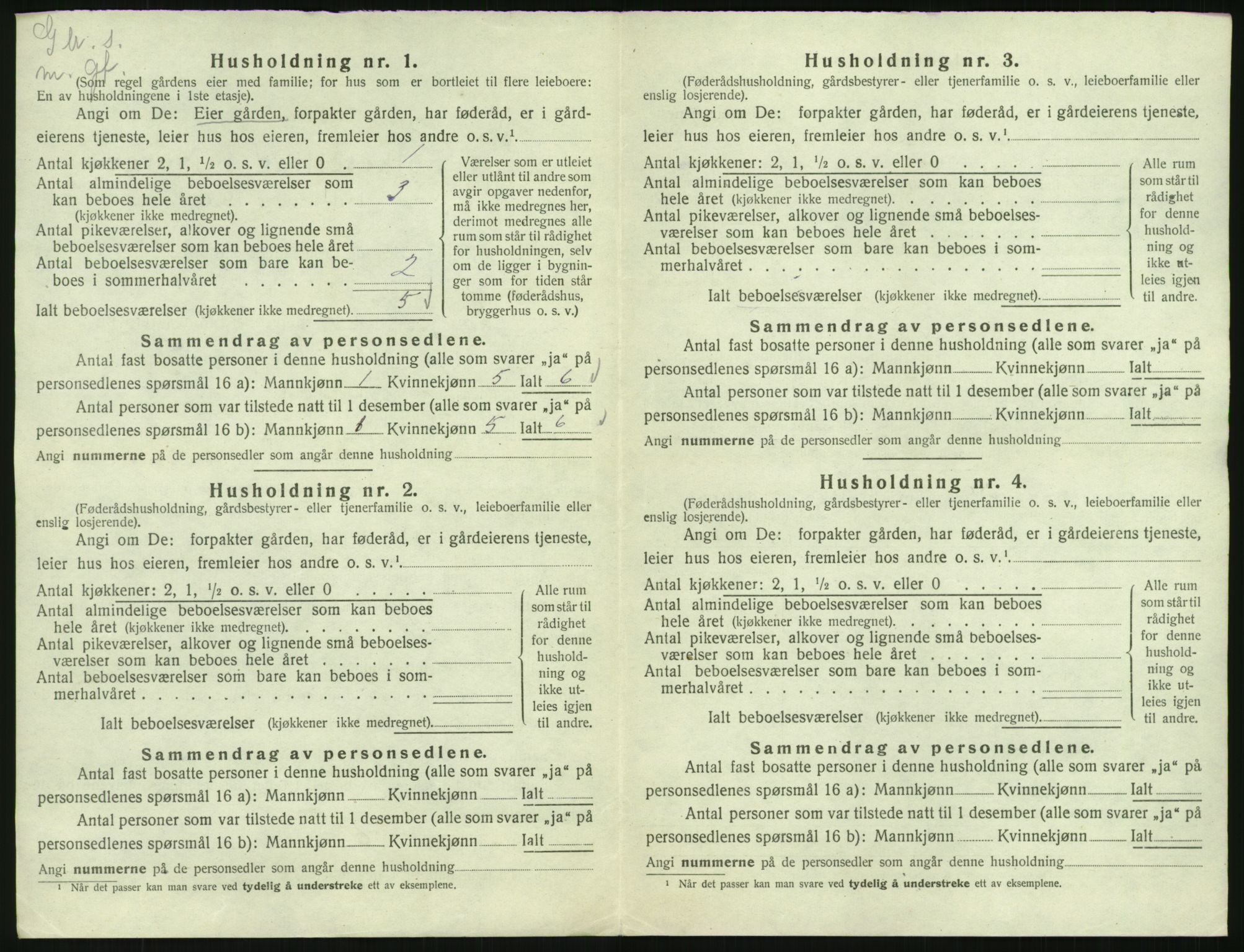 SAK, 1920 census for Grindheim, 1920, p. 32