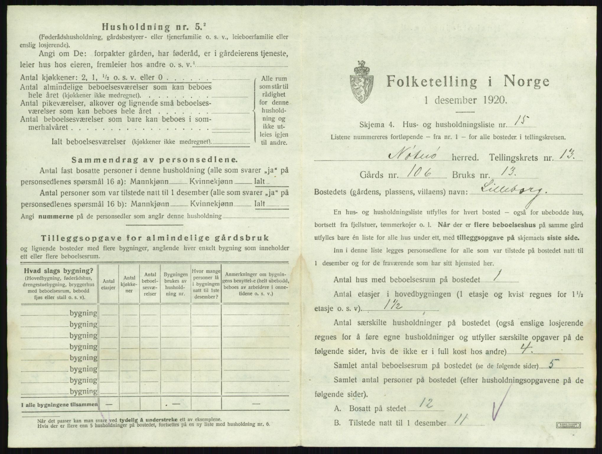 SAKO, 1920 census for Nøtterøy, 1920, p. 2586