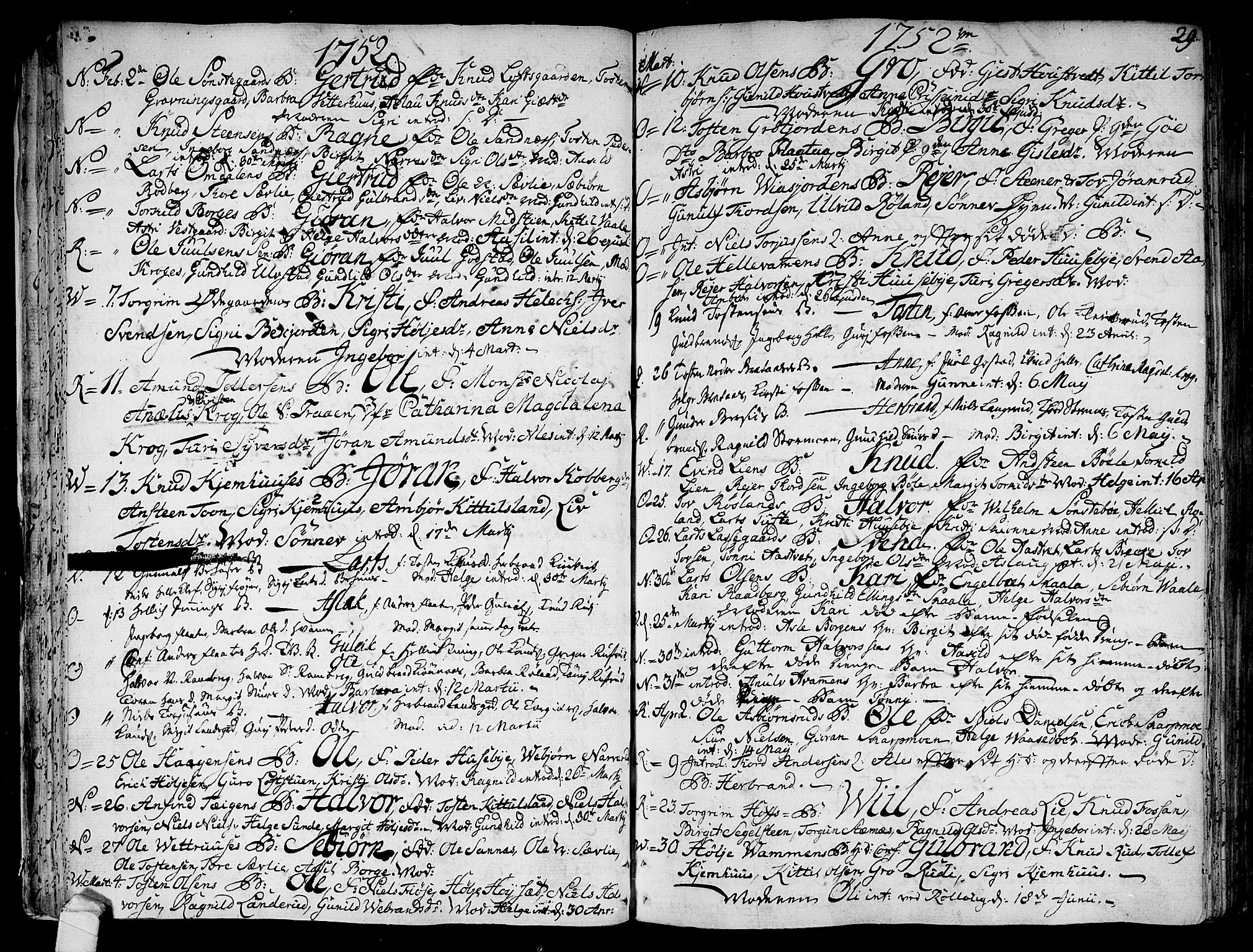 Rollag kirkebøker, SAKO/A-240/F/Fa/L0003: Parish register (official) no. I 3, 1743-1778, p. 29