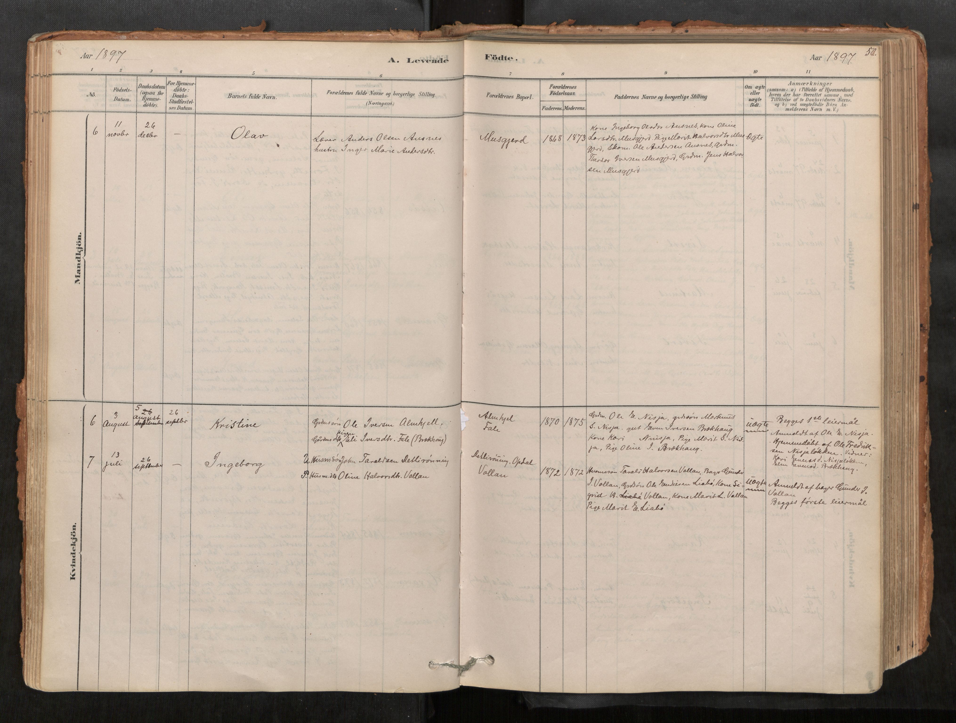 Sunndal sokneprestkontor, AV/SAT-A-1085/1/I/I1/I1a/L0001: Parish register (official) no. 1, 1877-1914, p. 50