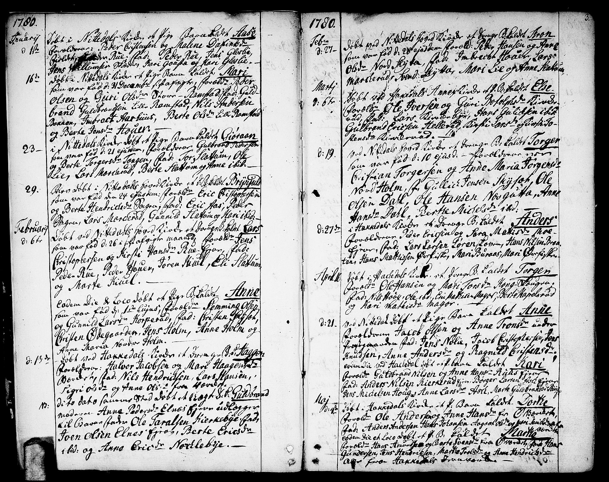 Nittedal prestekontor Kirkebøker, SAO/A-10365a/F/Fa/L0002: Parish register (official) no. I 2, 1779-1814, p. 3