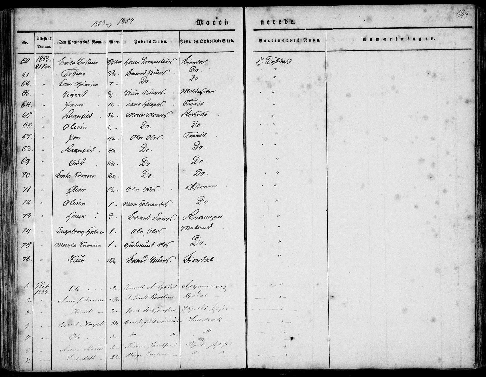 Skjold sokneprestkontor, SAST/A-101847/H/Ha/Haa/L0006: Parish register (official) no. A 6.2, 1835-1858, p. 543