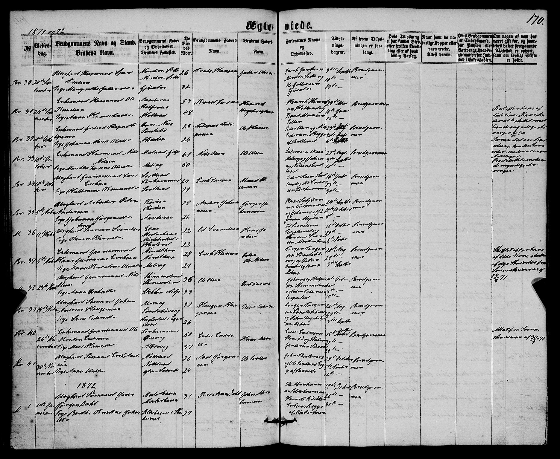 Finnås sokneprestembete, AV/SAB-A-99925/H/Ha/Haa/Haaa/L0008: Parish register (official) no. A 8, 1863-1872, p. 170