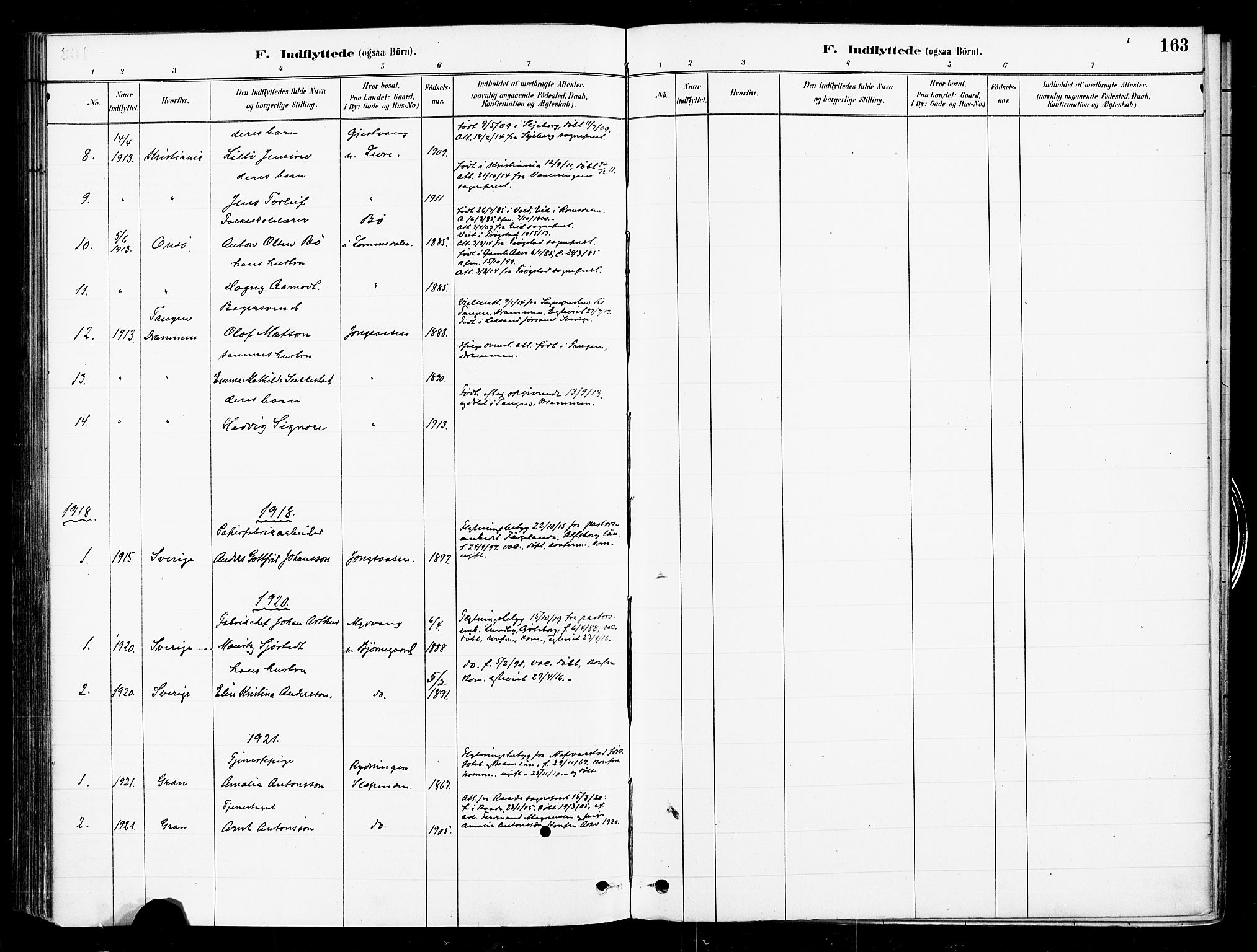 Asker prestekontor Kirkebøker, SAO/A-10256a/F/Fb/L0002: Parish register (official) no. II 2, 1879-1921, p. 163