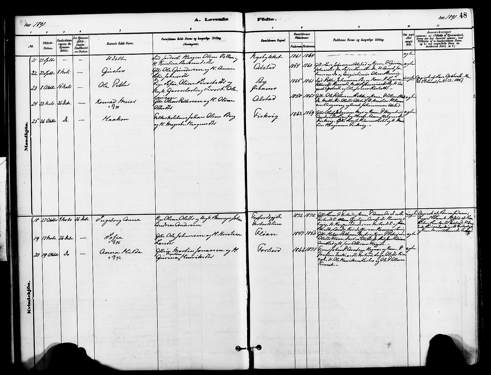 Ministerialprotokoller, klokkerbøker og fødselsregistre - Nord-Trøndelag, AV/SAT-A-1458/712/L0100: Parish register (official) no. 712A01, 1880-1900, p. 48