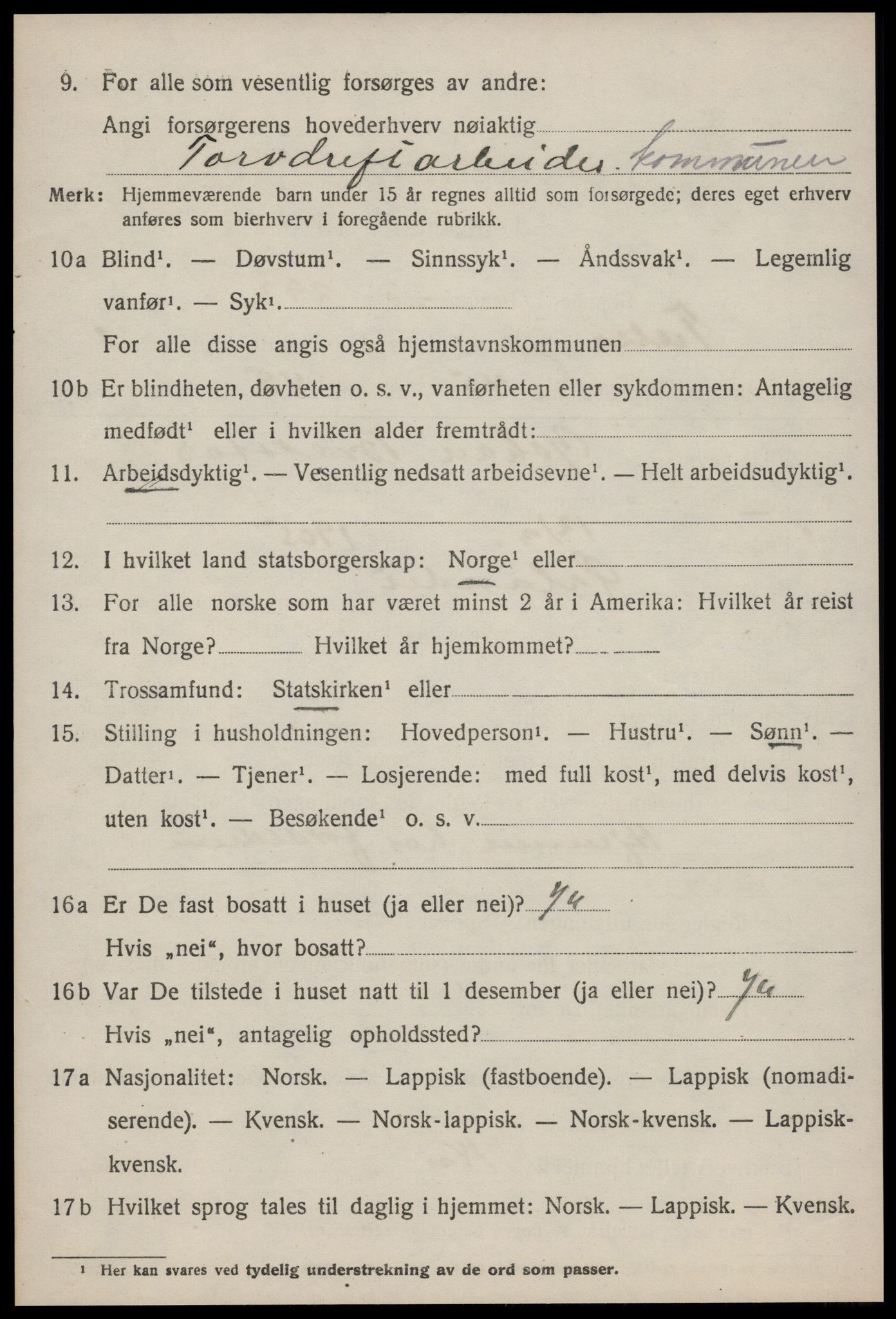 SAT, 1920 census for Tiller, 1920, p. 954