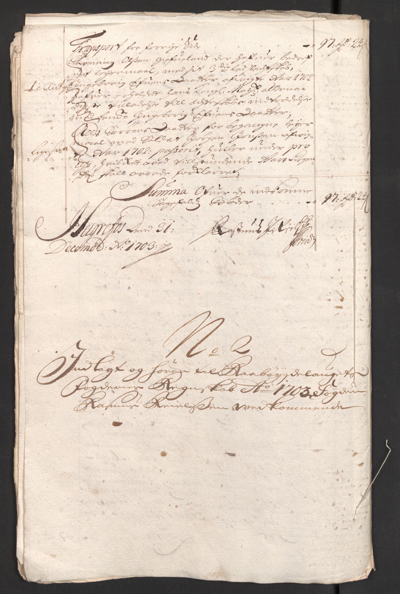 Rentekammeret inntil 1814, Reviderte regnskaper, Fogderegnskap, RA/EA-4092/R40/L2447: Fogderegnskap Råbyggelag, 1703-1705, p. 55