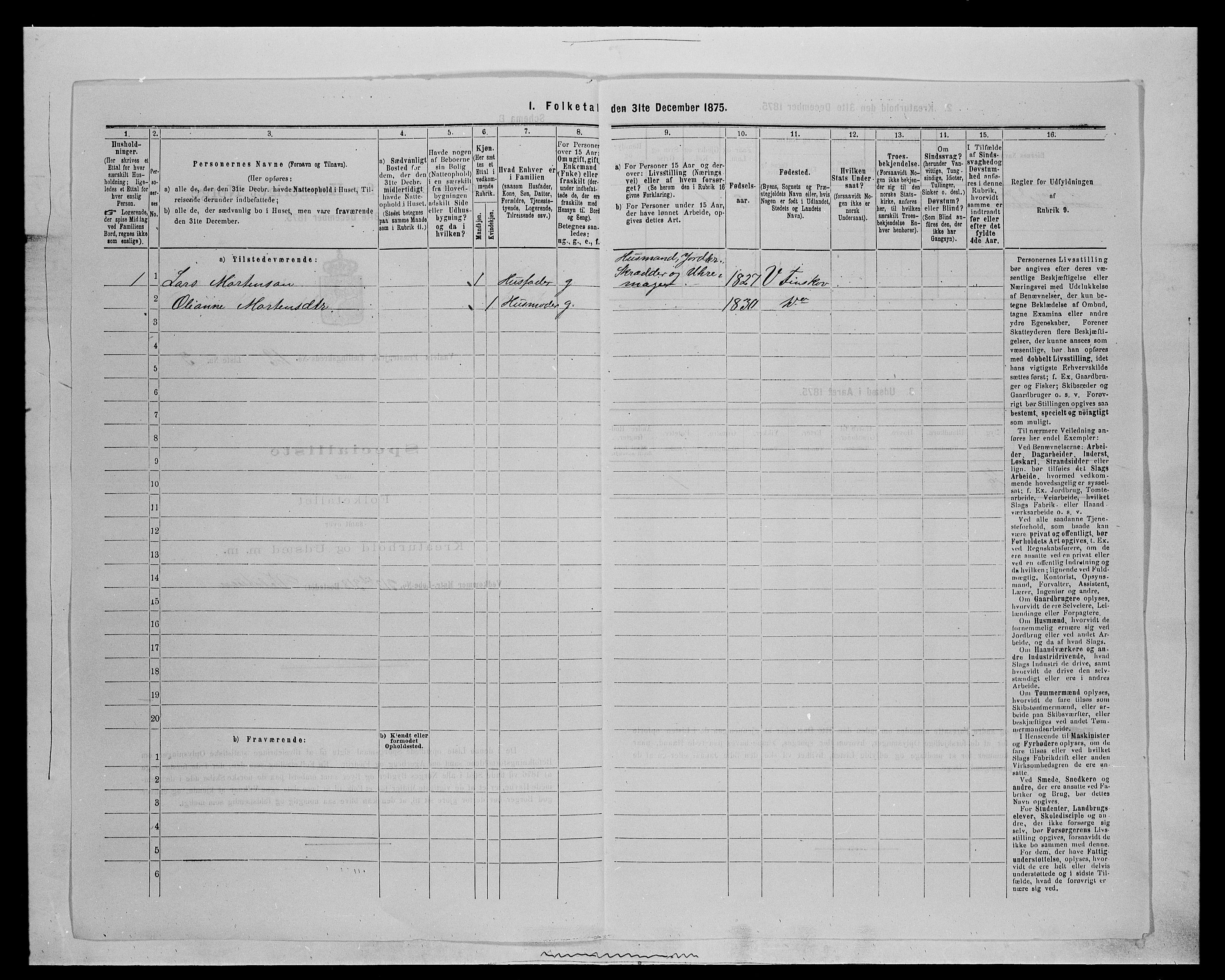 SAH, 1875 census for 0426P Våler parish (Hedmark), 1875, p. 1370