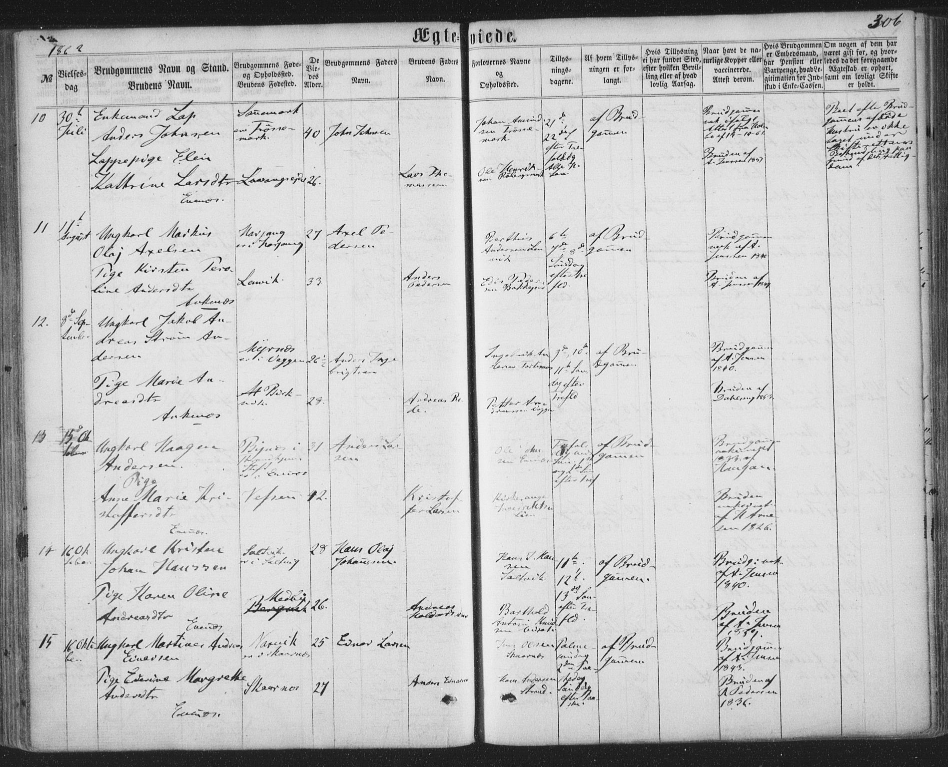 Ministerialprotokoller, klokkerbøker og fødselsregistre - Nordland, AV/SAT-A-1459/863/L0896: Parish register (official) no. 863A08, 1861-1871, p. 306