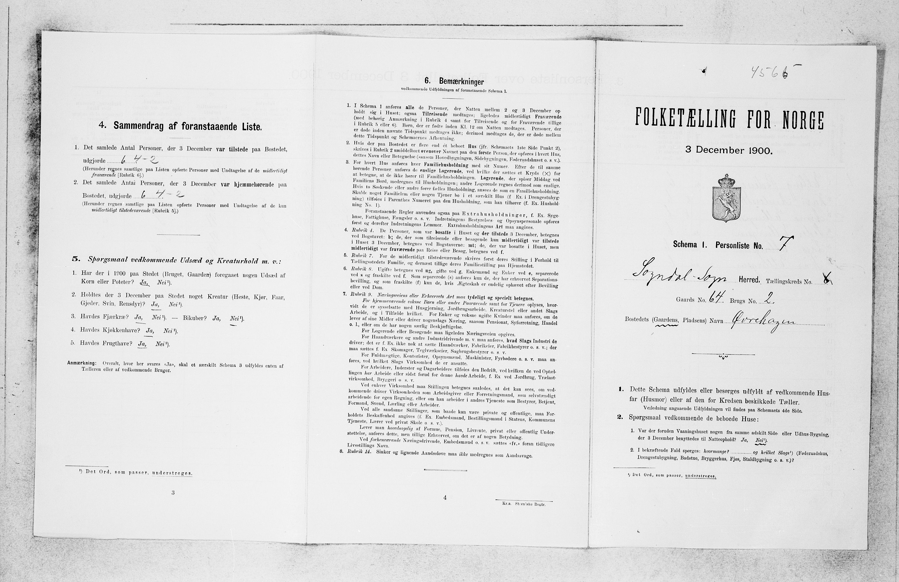 SAB, 1900 census for Sogndal, 1900, p. 377