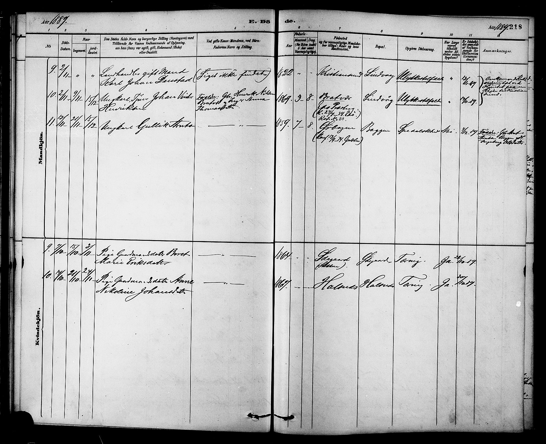 Ministerialprotokoller, klokkerbøker og fødselsregistre - Møre og Romsdal, AV/SAT-A-1454/577/L0896: Parish register (official) no. 577A03, 1880-1898, p. 218