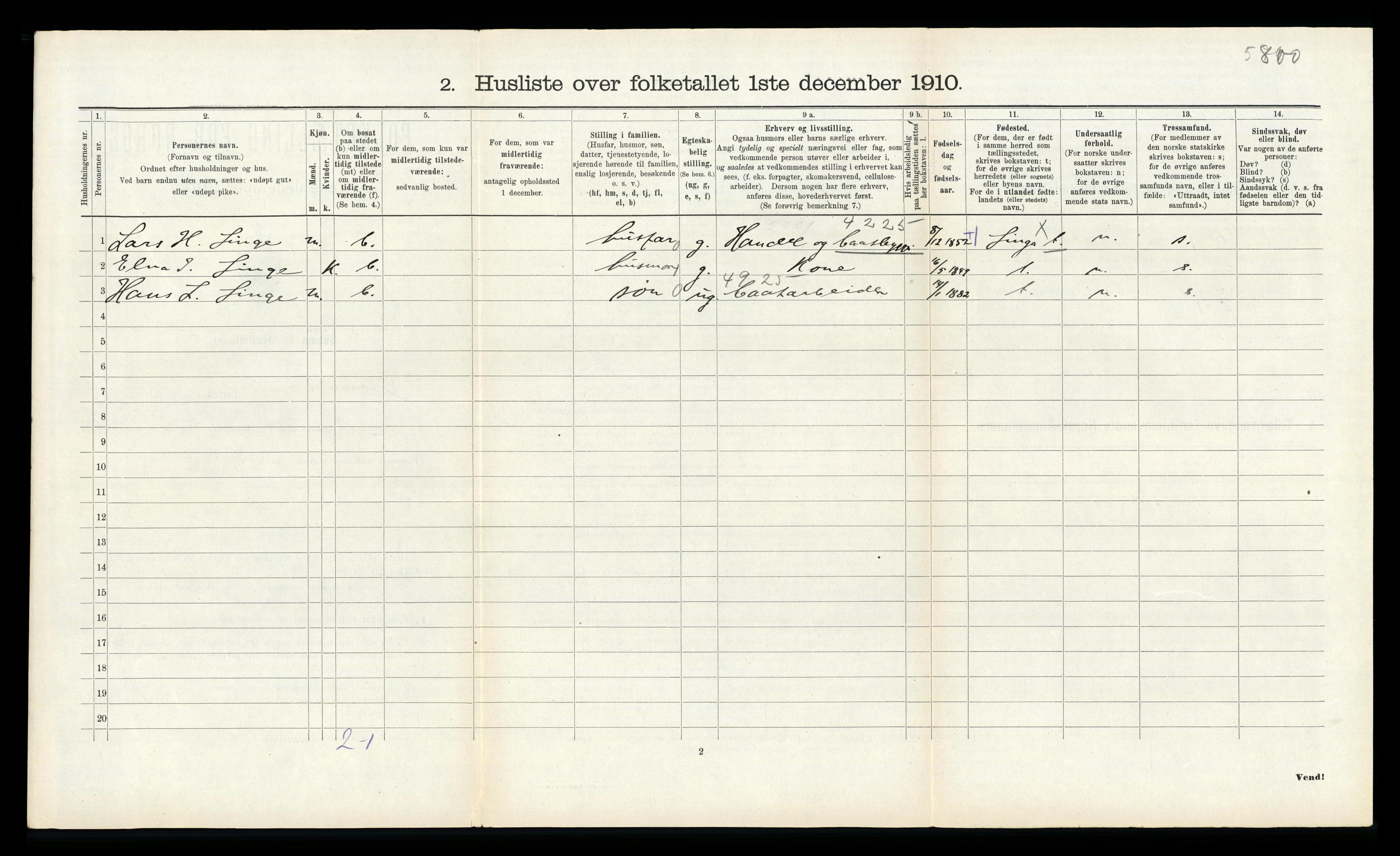 RA, 1910 census for Strandebarm, 1910, p. 485