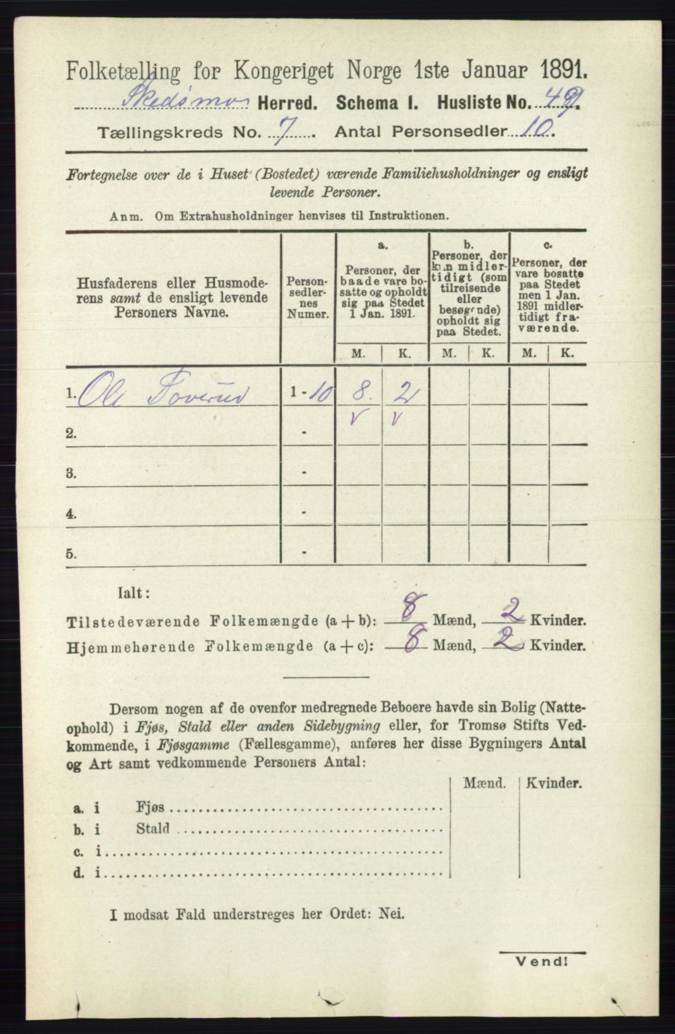 RA, 1891 census for 0231 Skedsmo, 1891, p. 3315