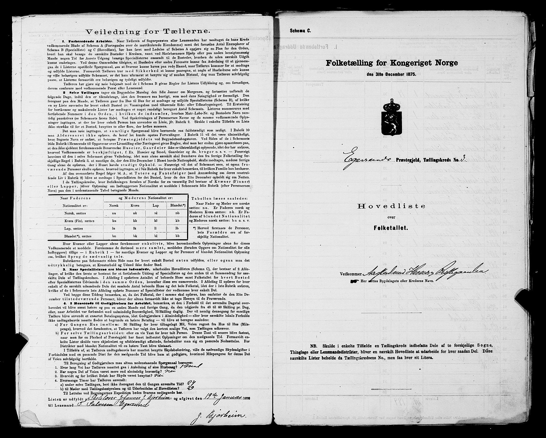 SAST, 1875 census for 1116L Eigersund/Eigersund og Ogna, 1875, p. 12