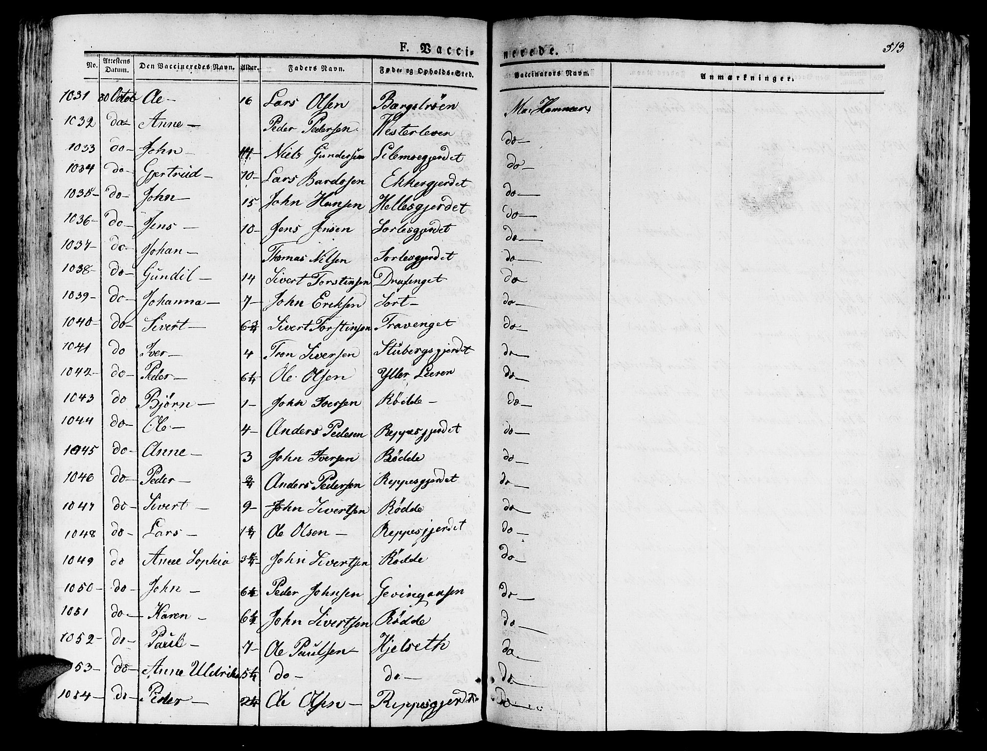 Ministerialprotokoller, klokkerbøker og fødselsregistre - Nord-Trøndelag, AV/SAT-A-1458/709/L0070: Parish register (official) no. 709A10, 1820-1832, p. 513