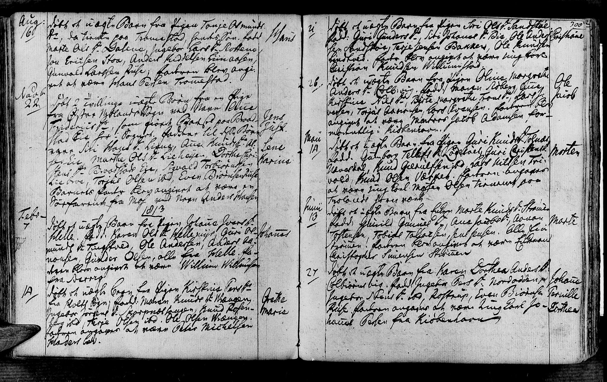 Øyestad sokneprestkontor, AV/SAK-1111-0049/F/Fa/L0011: Parish register (official) no. A 11, 1805-1824, p. 308