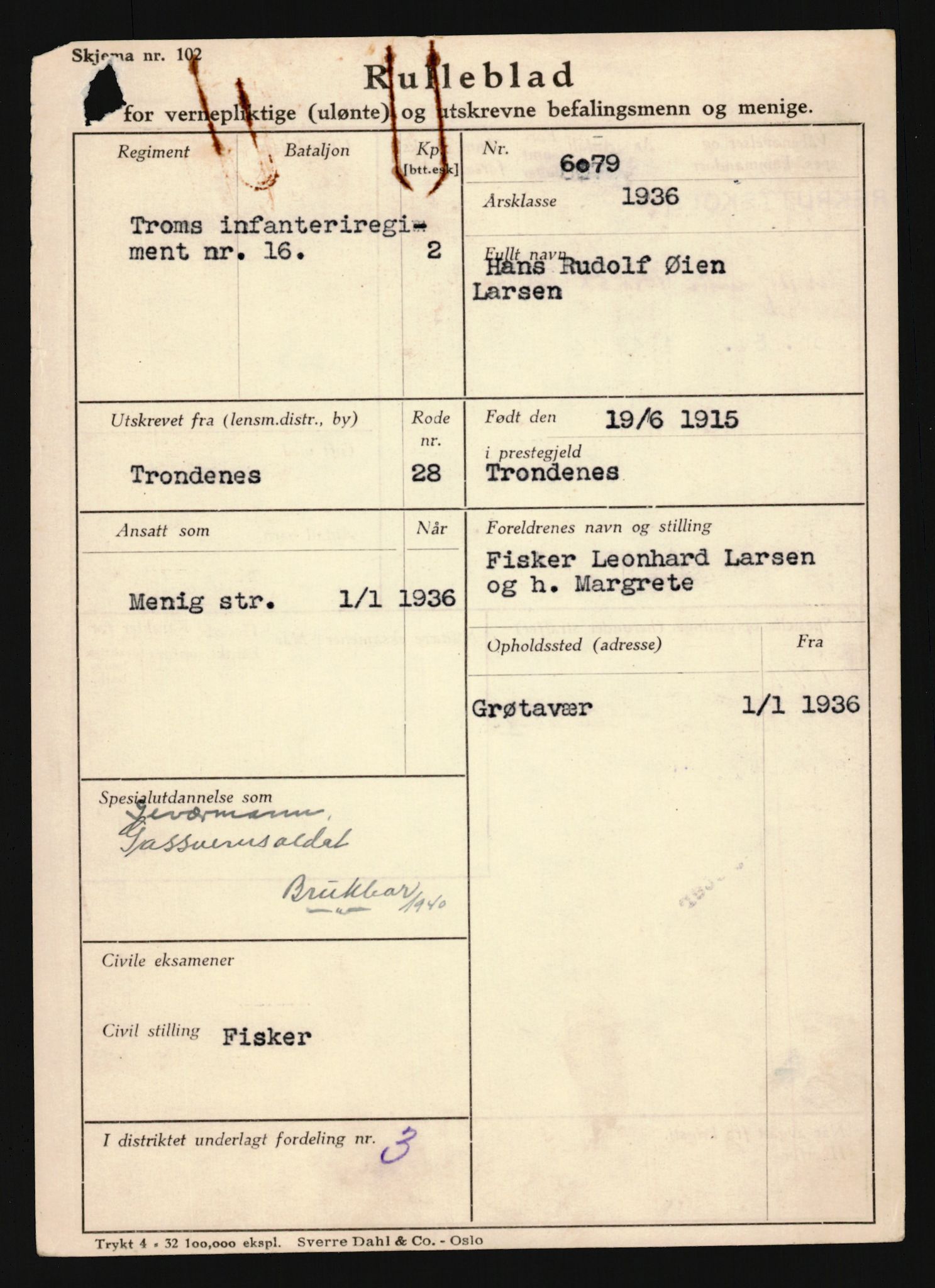 Forsvaret, Troms infanteriregiment nr. 16, AV/RA-RAFA-3146/P/Pa/L0020: Rulleblad for regimentets menige mannskaper, årsklasse 1936, 1936, p. 779