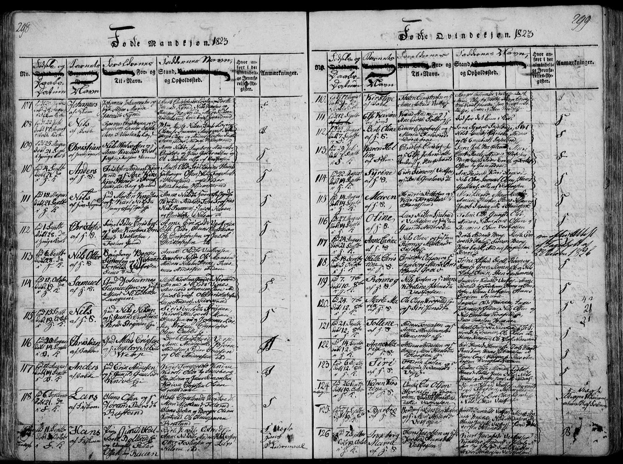 Eiker kirkebøker, SAKO/A-4/F/Fa/L0011: Parish register (official) no. I 11, 1814-1827, p. 298-299