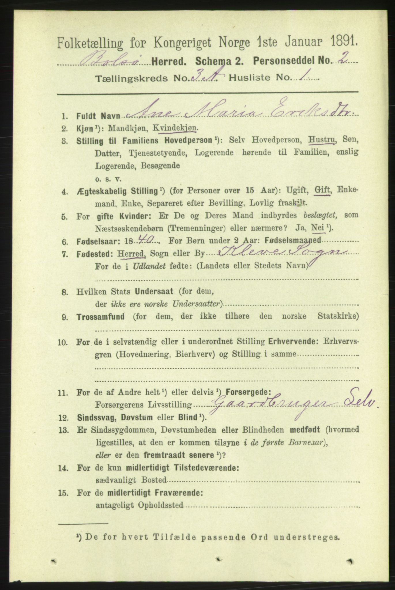 RA, 1891 census for 1544 Bolsøy, 1891, p. 1785