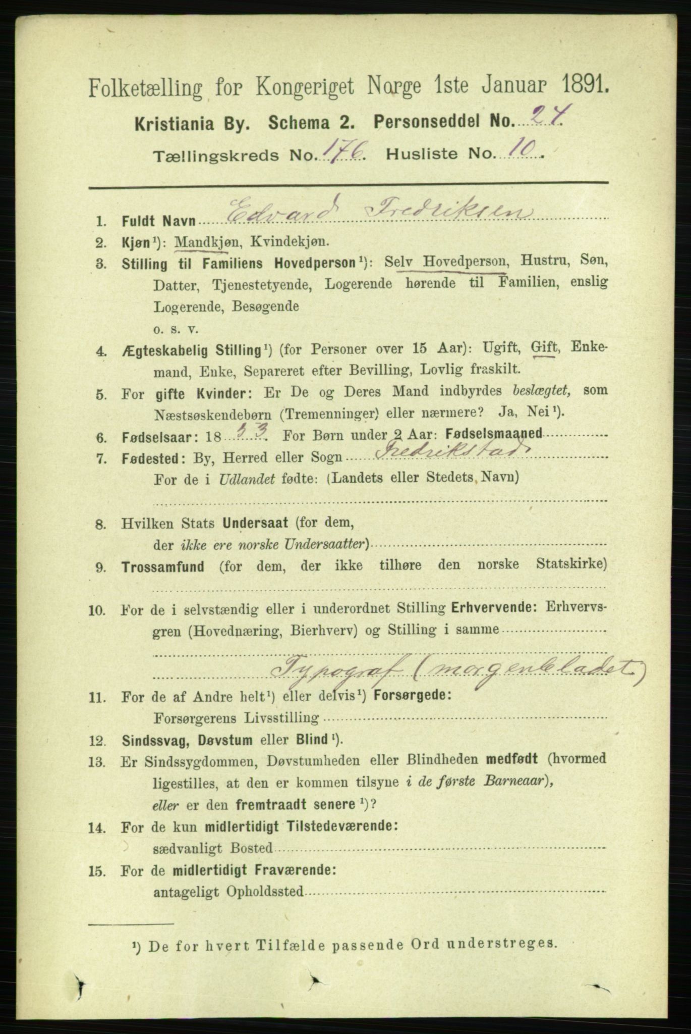 RA, 1891 census for 0301 Kristiania, 1891, p. 105930