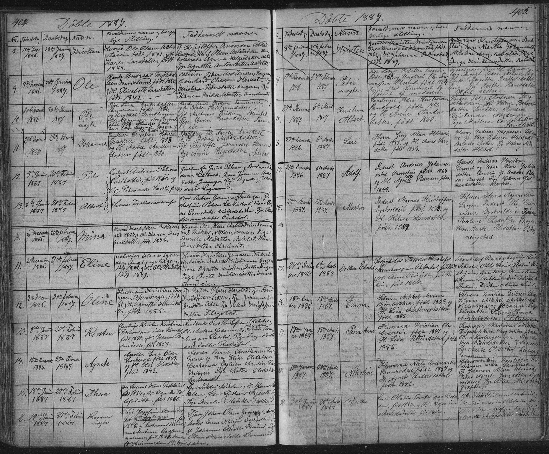 Vang prestekontor, Hedmark, AV/SAH-PREST-008/H/Ha/Hab/L0010A: Parish register (copy) no. 10a, 1854-1896, p. 404-405