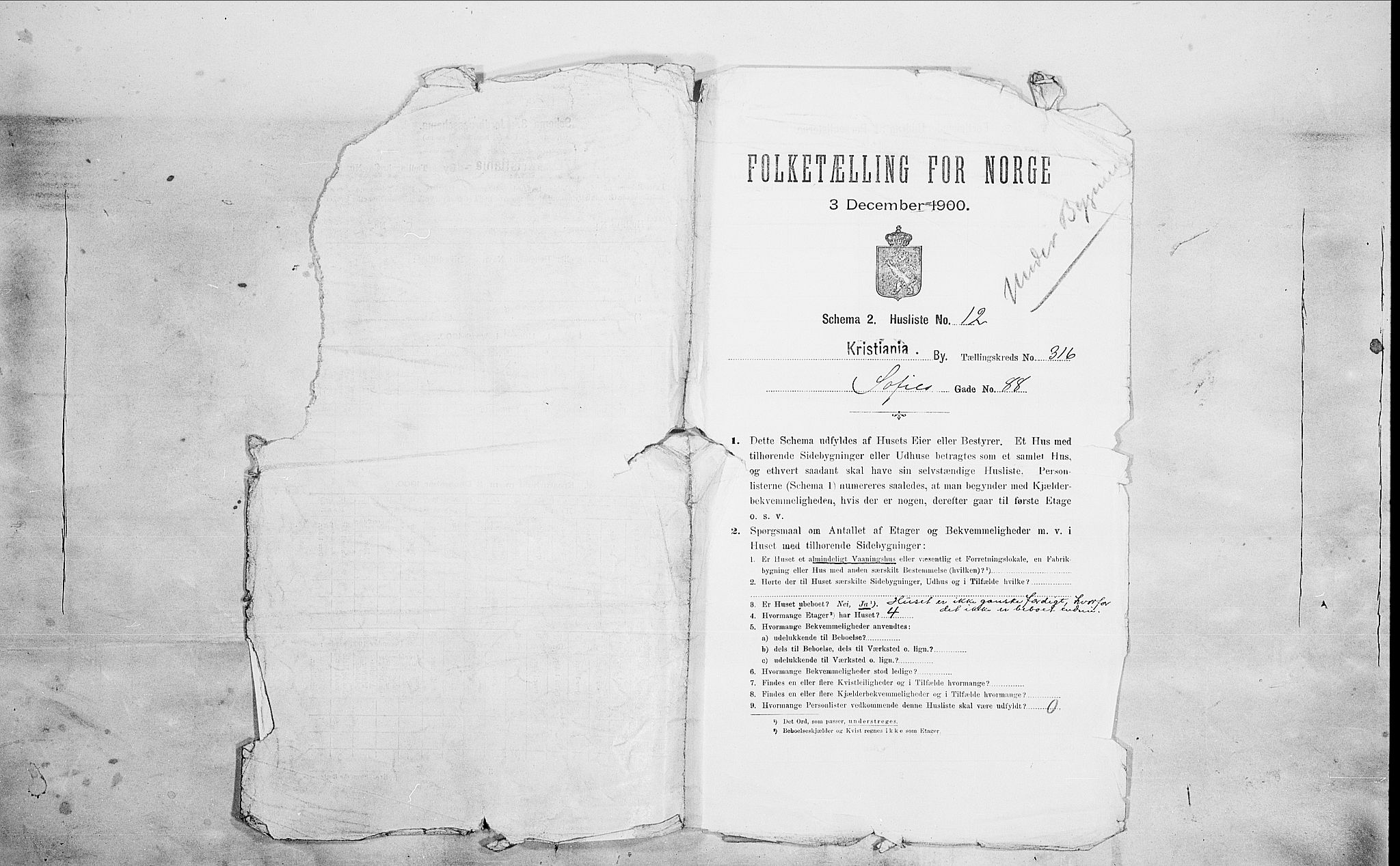 SAO, 1900 census for Kristiania, 1900, p. 88333